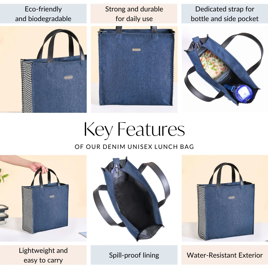 Denim Chic Lunch Bag - Image 5