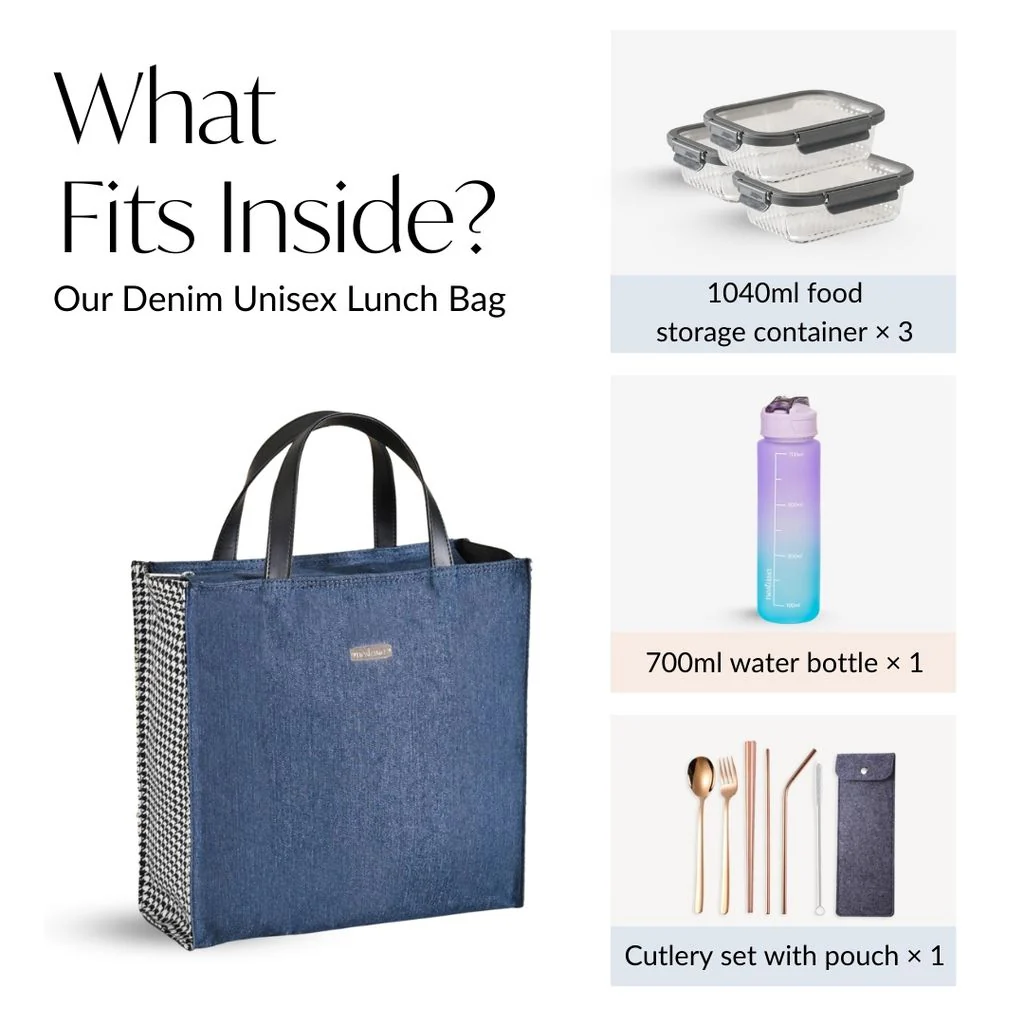 Denim Chic Lunch Bag - Image 6
