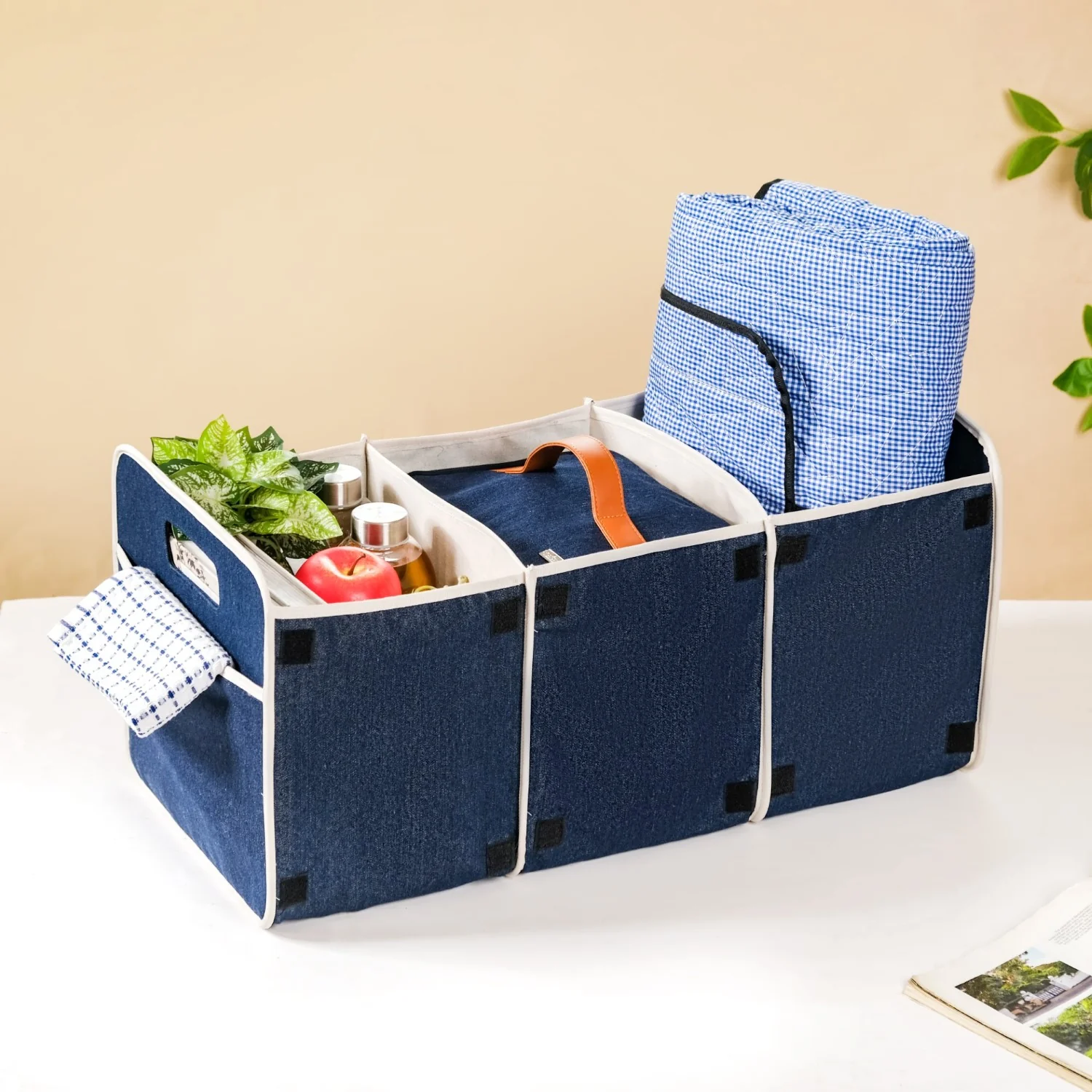 Denim Multipurpose Foldable Basket 57 Litres