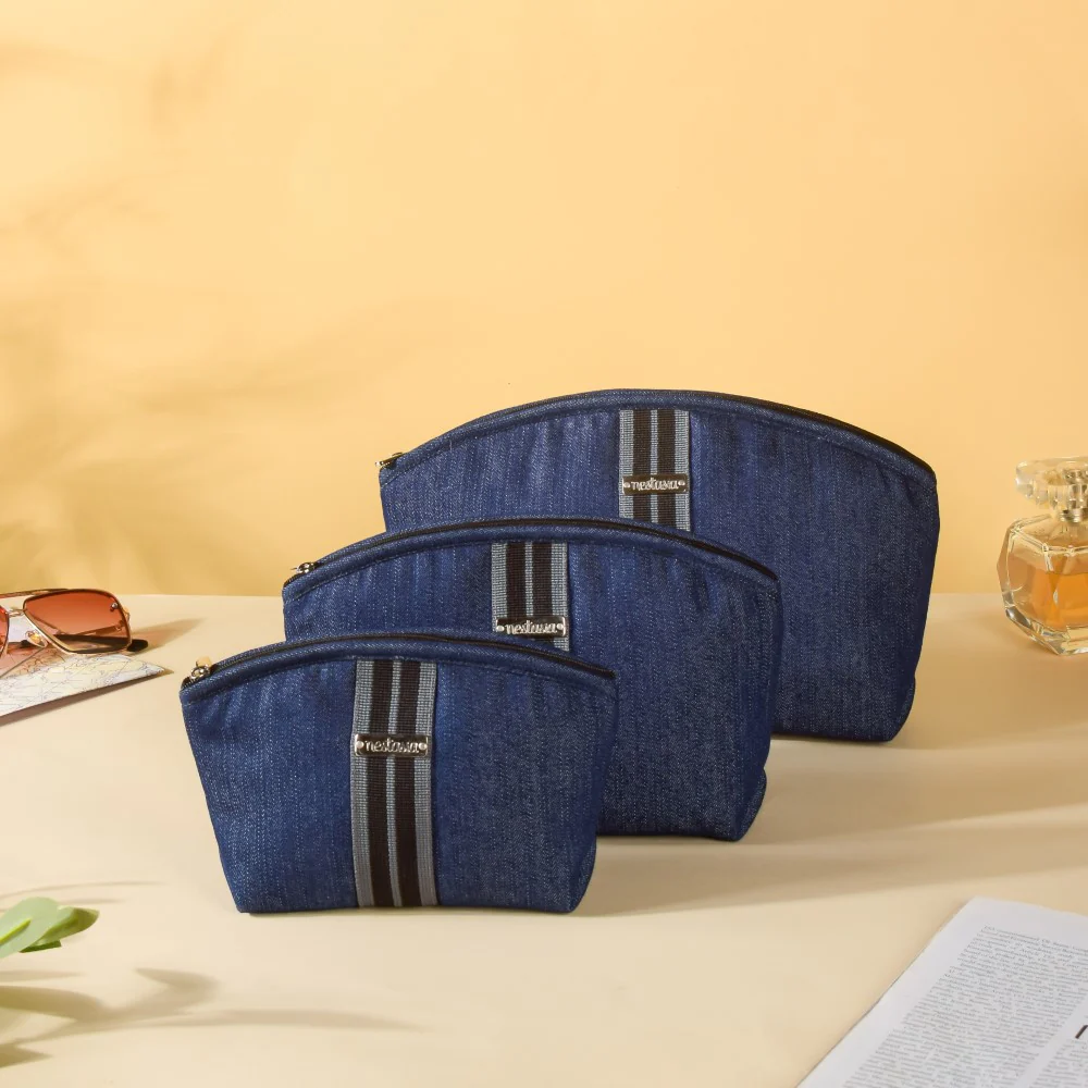 Denim Vanity Bag Set Of 3 - Image 8