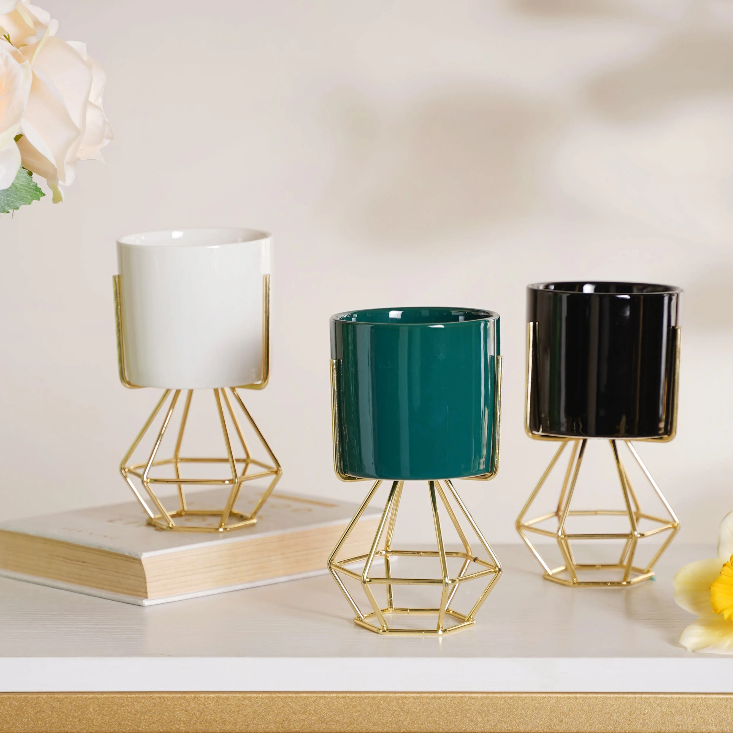 Designed Stand Cylindrical Pot - Image 6