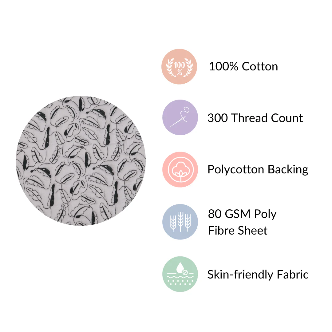 Designer King Size Bed Cover Grey - Image 5