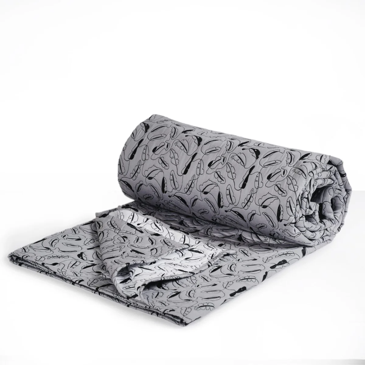 Designer King Size Bed Cover Grey - Image 7
