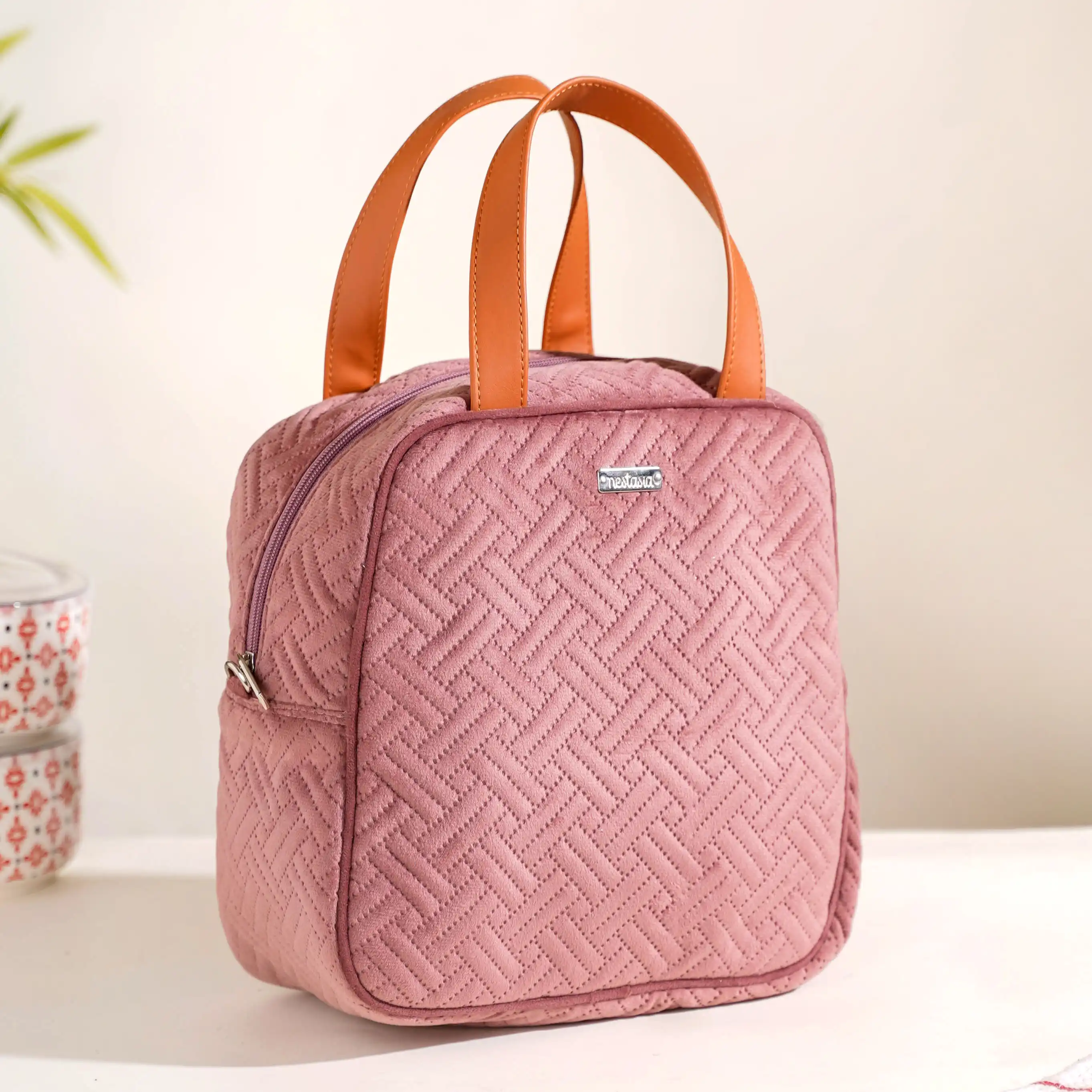 Designer Thermal Insulated Lunch Bag Pink - Image 22