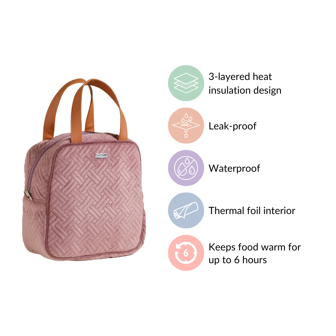 Designer Thermal Insulated Lunch Bag Pink - Image 4