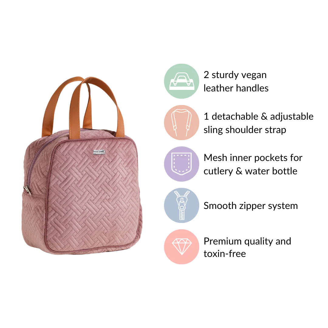 Designer Thermal Insulated Lunch Bag Pink - Image 5