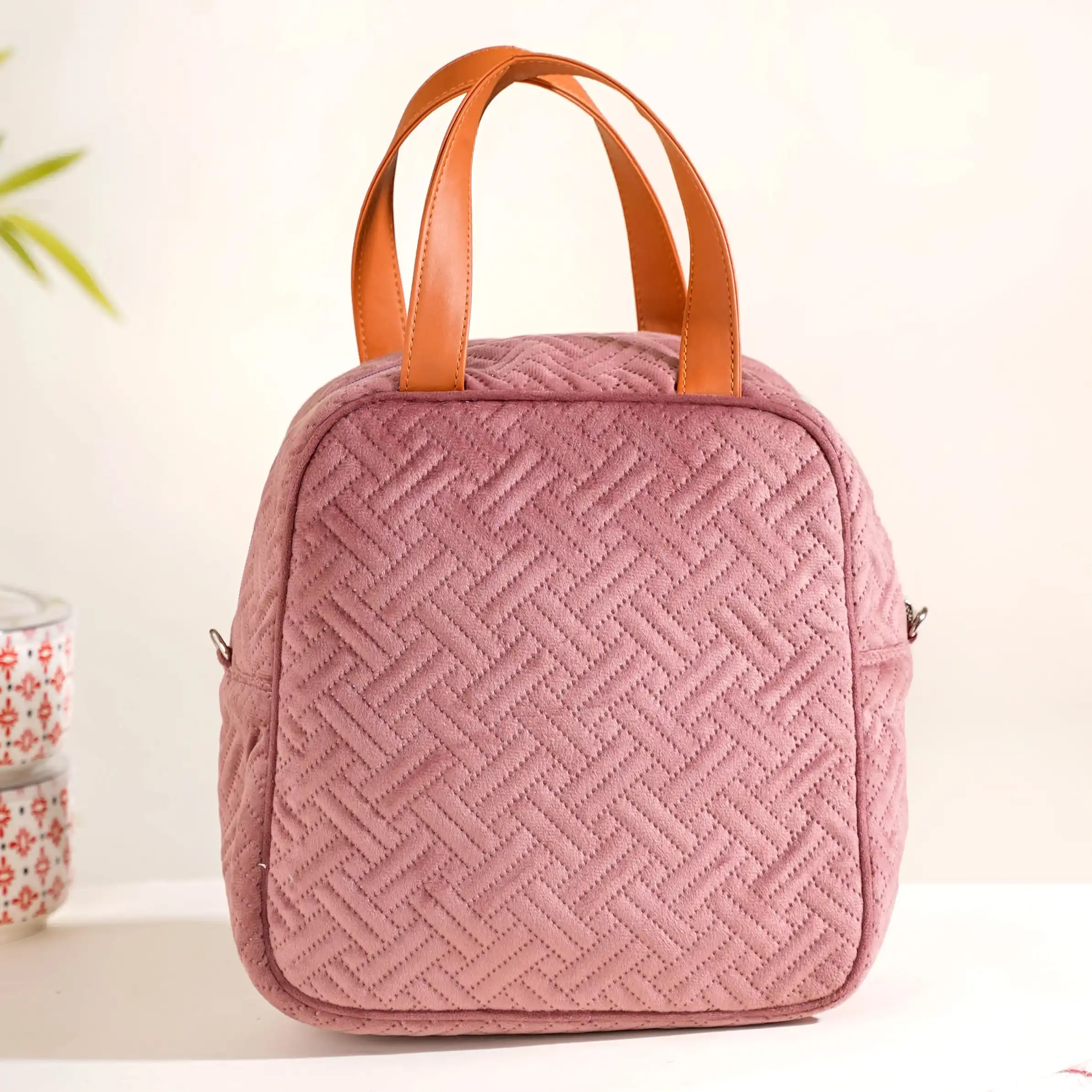 Designer Thermal Insulated Lunch Bag Pink - Image 9