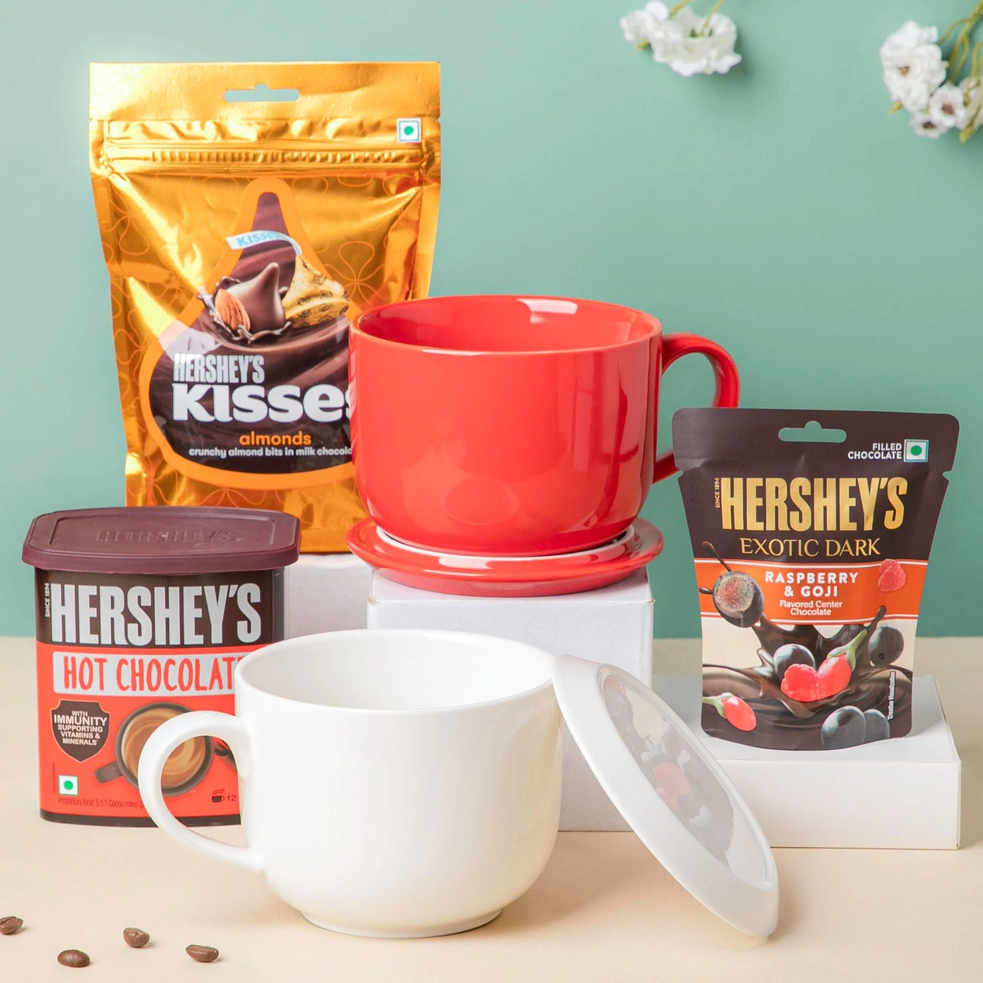 Dessert Cup And Hot Chocolate Gift Hamper Set Of 5 - Image 2