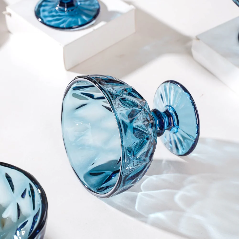 Dessert Serving Glass Blue Set Of 6 300 ml - Image 10