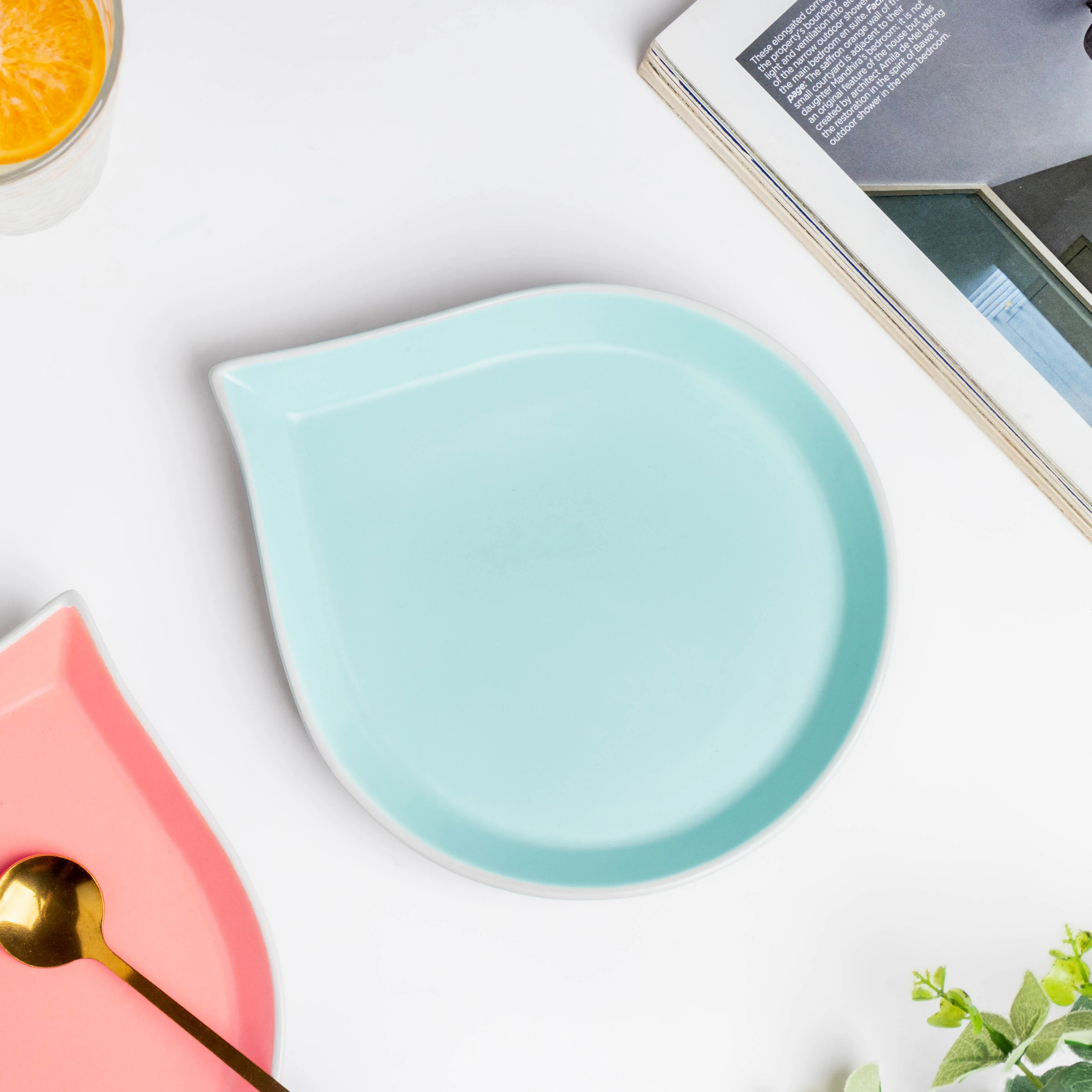 Dew Pink And Blue 19 Piece Pasta Snack Set For 6 - Image 14