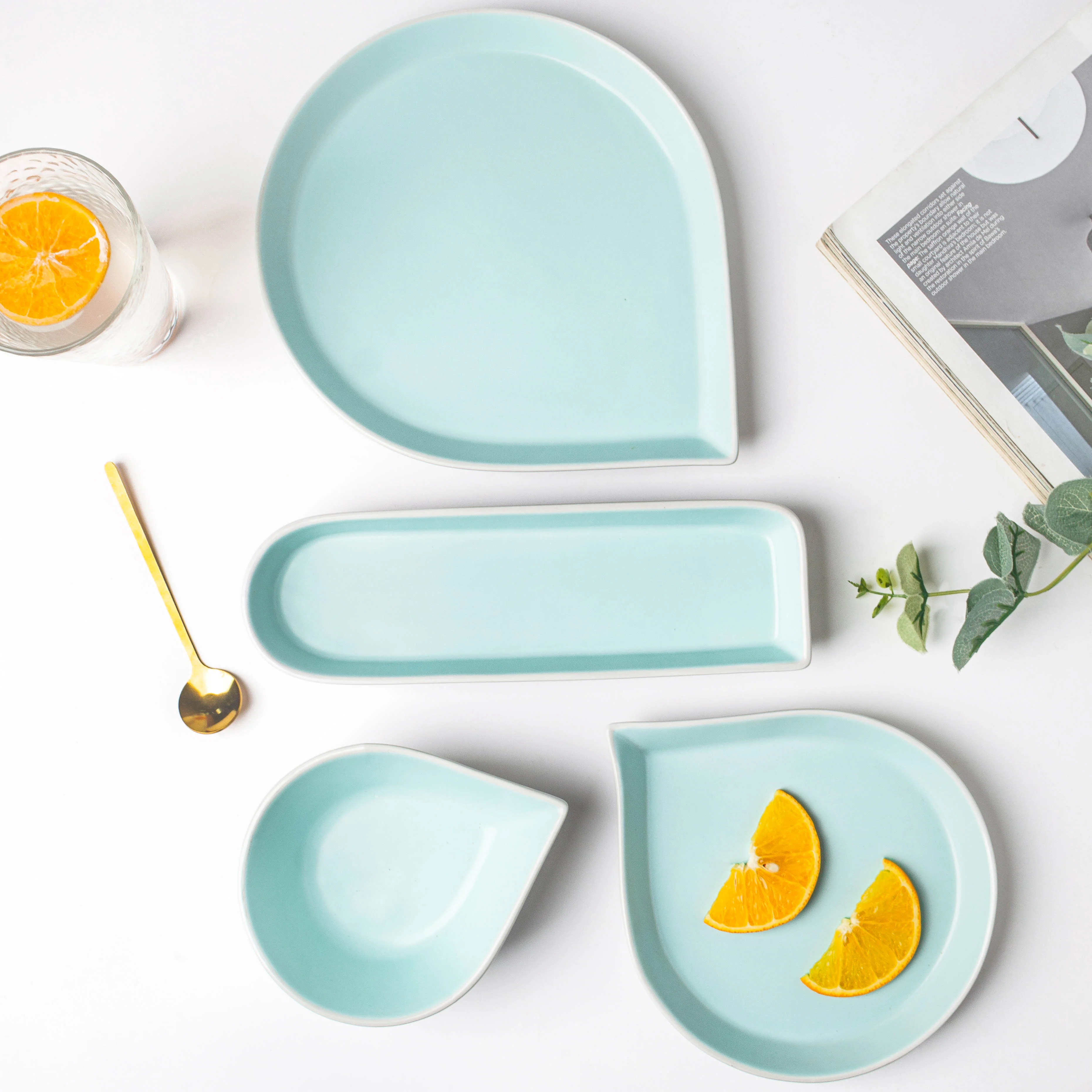 Dew Pink And Blue 19 Piece Pasta Snack Set For 6 - Image 3