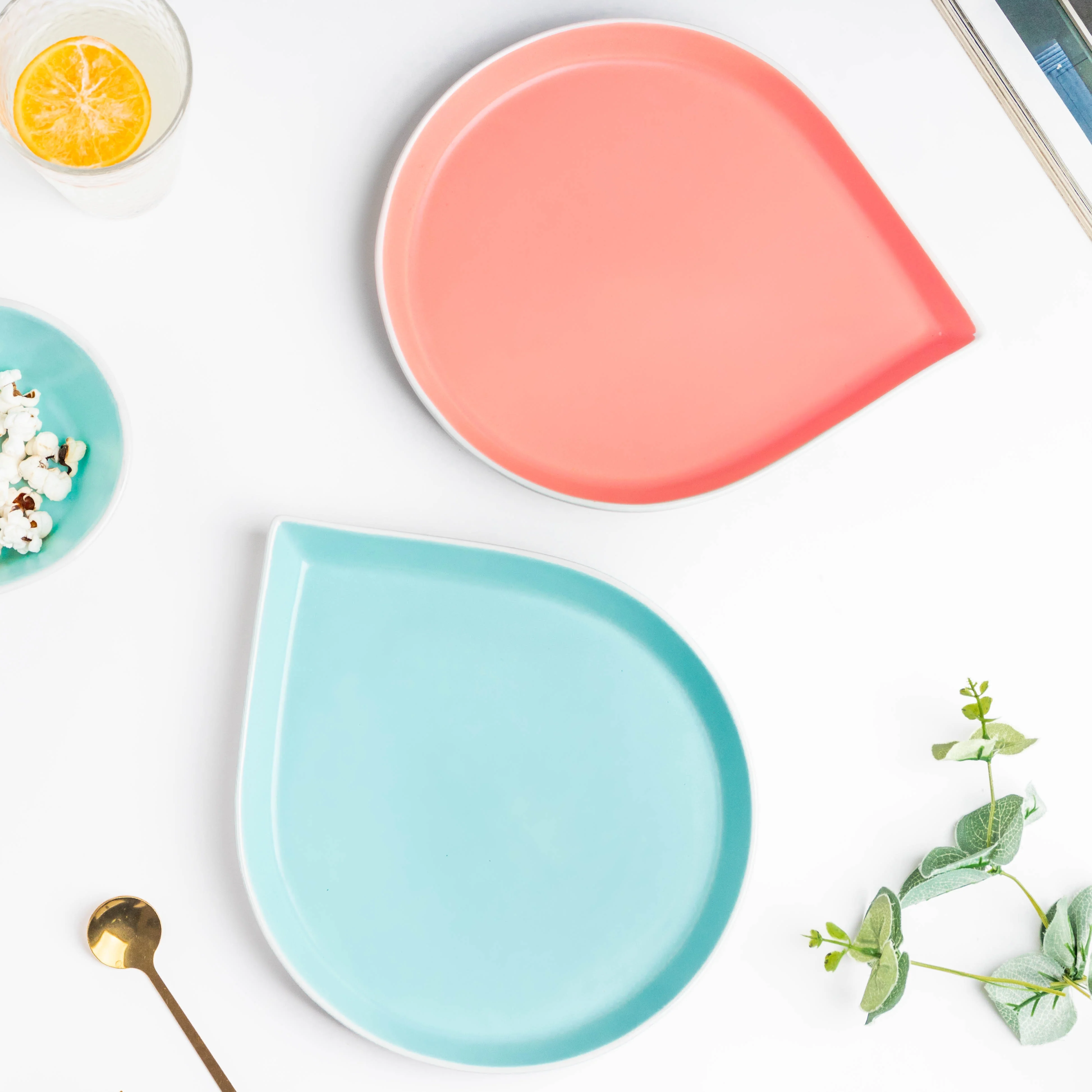 Dew Pink And Blue 19 Piece Pasta Snack Set For 6 - Image 5