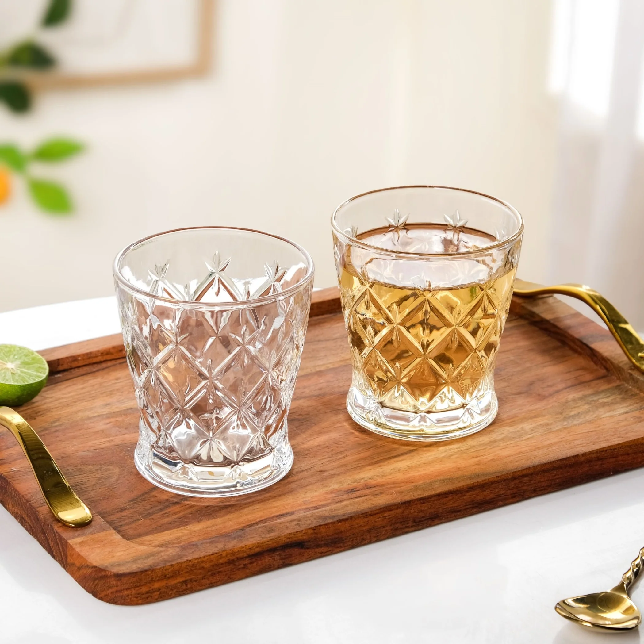 Diamond Cut Drinking Glass Set Of 6 245ml - Image 9