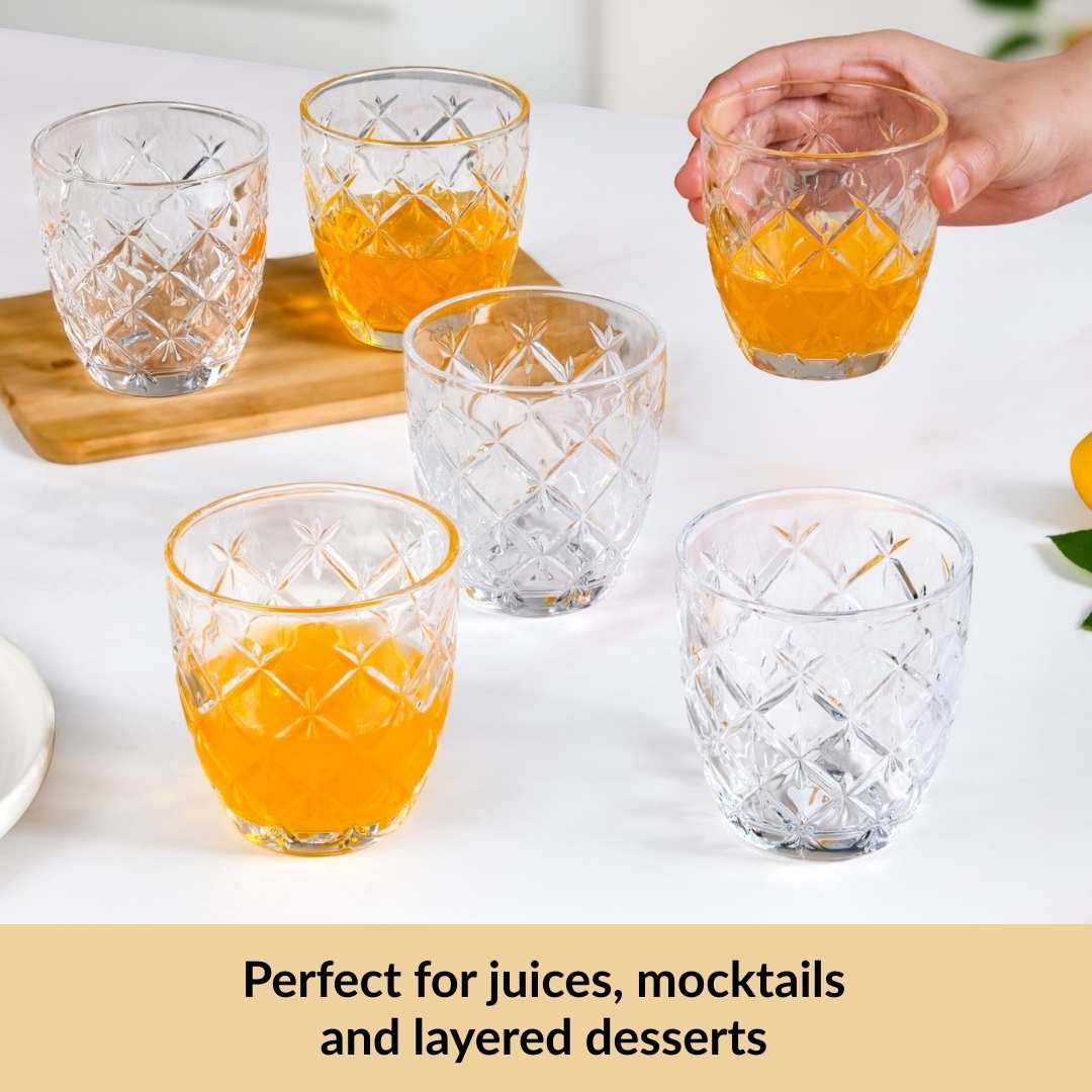 Diamond Cut Glass Tumbler Set Of 6 260ml - Image 6