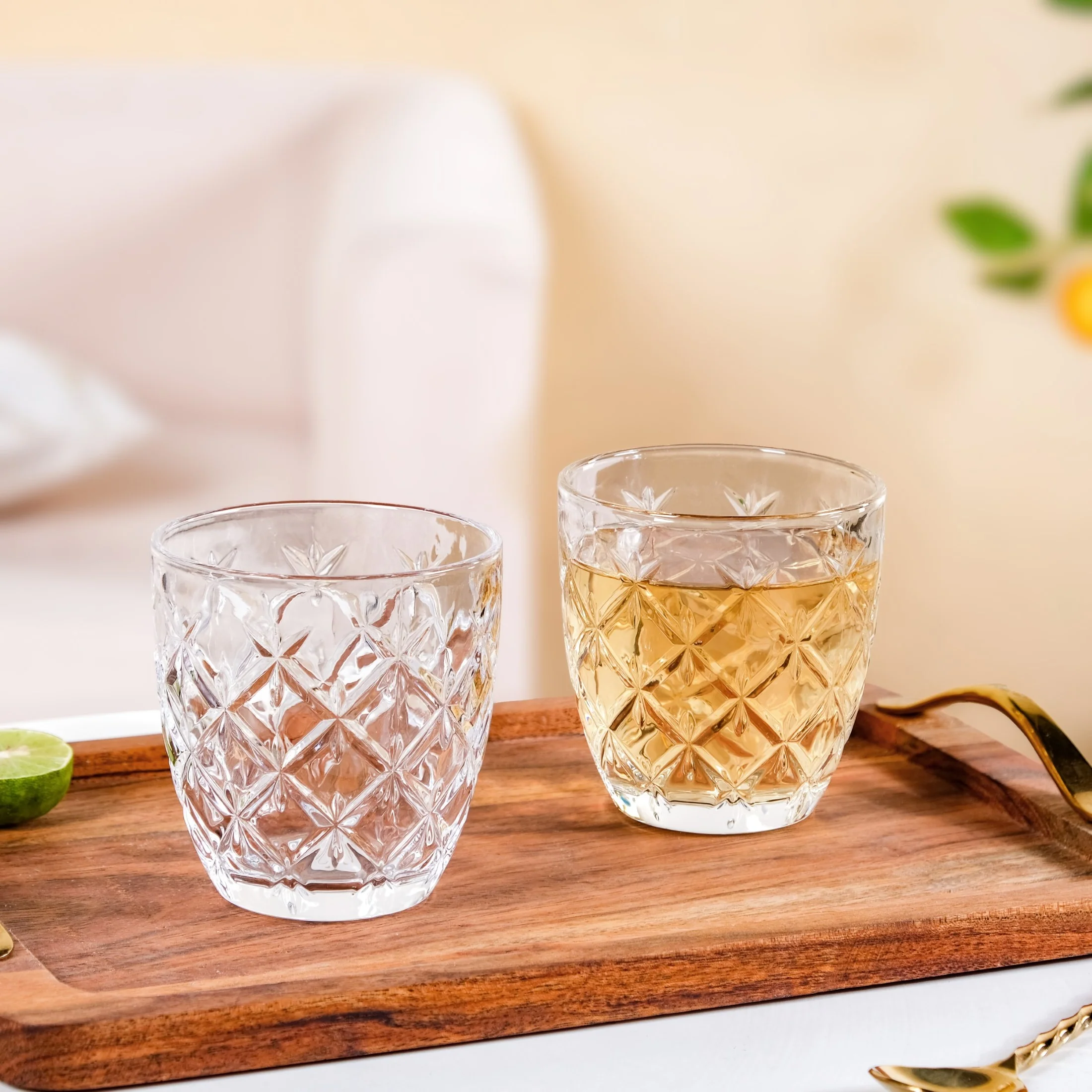 Diamond Cut Glass Tumbler Set Of 6 260ml - Image 9