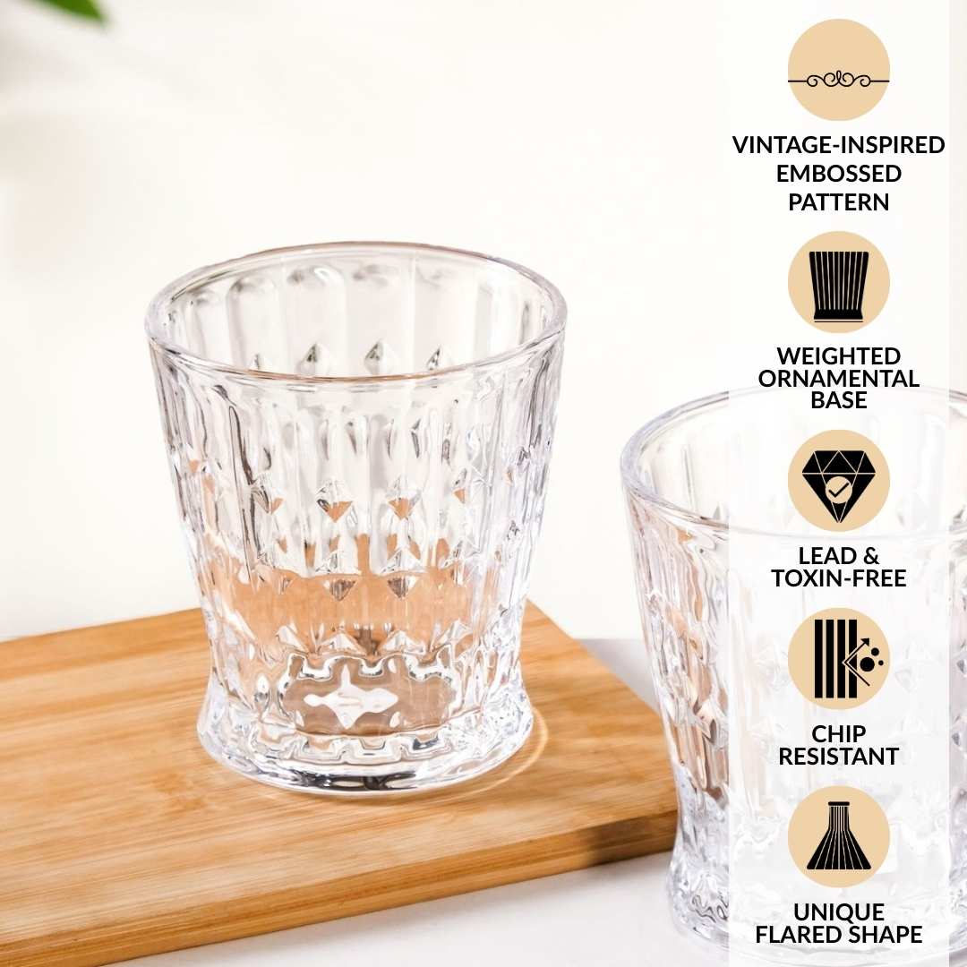 Diamond Patterned Drinking Tumbler Set Of 6 245ml - Image 3