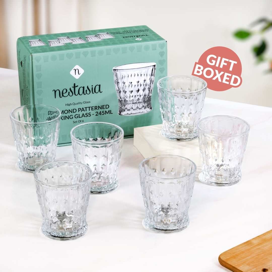 Diamond Patterned Drinking Tumbler Set Of 6 245ml - Image 8