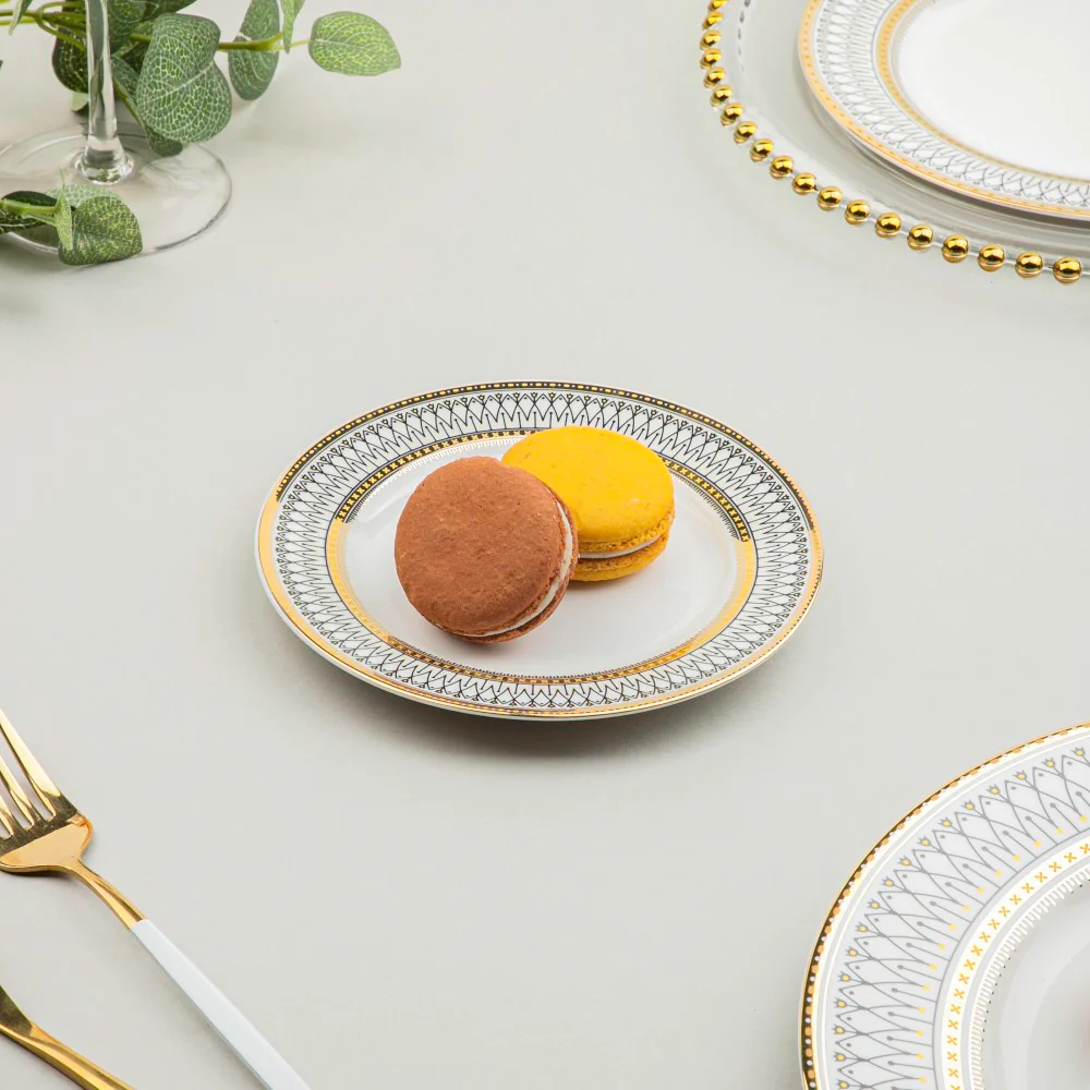 Gold Detailed Glam Dessert Plate
