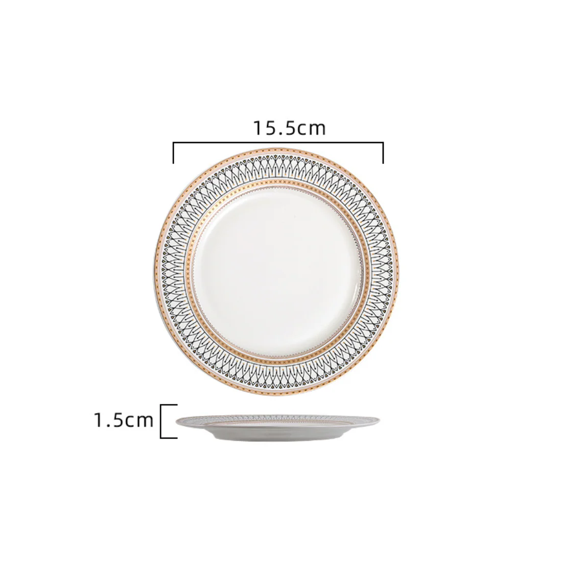 Gold Detailed Glam Dessert Plate - Image 10