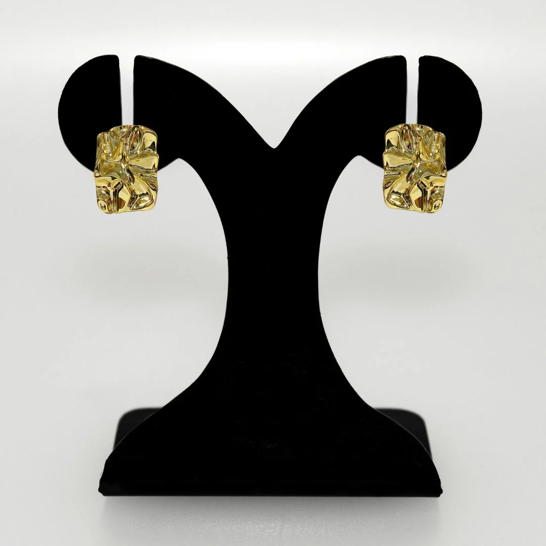 Distressed Gold Drop Earrings - Image 6