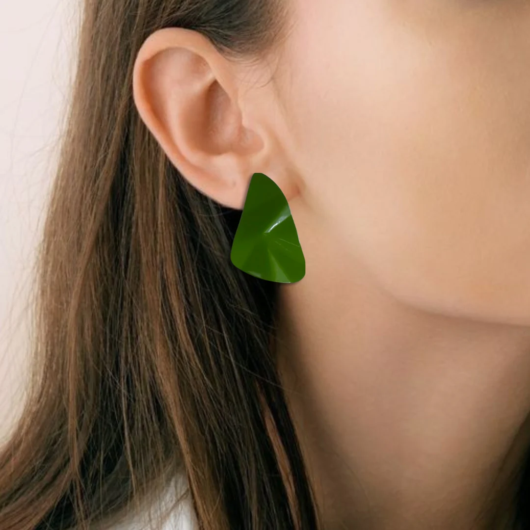 Distressed Green Earrings - Image 2