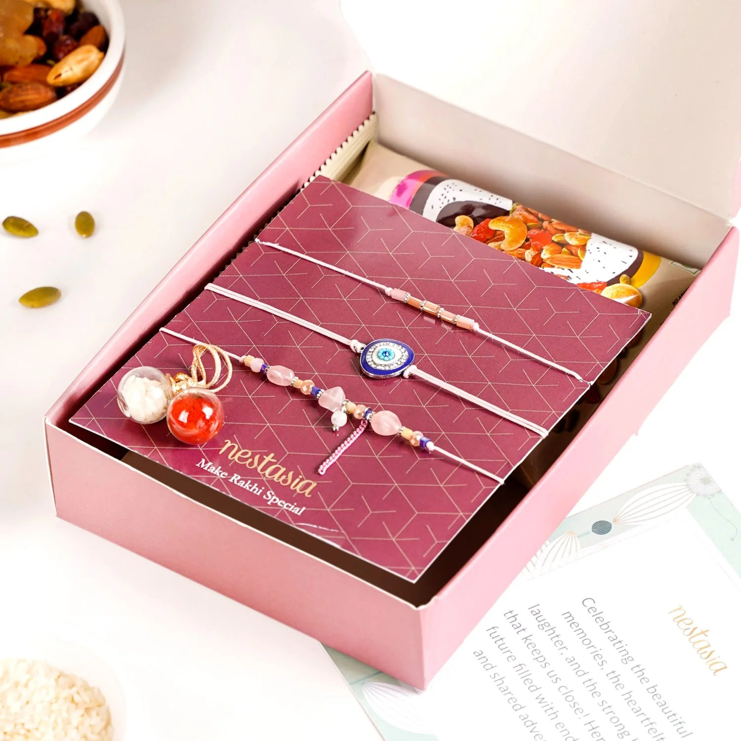 Divine Protection Rakhi Hamper Set Of 5 With Card And Gift Box - Image 4