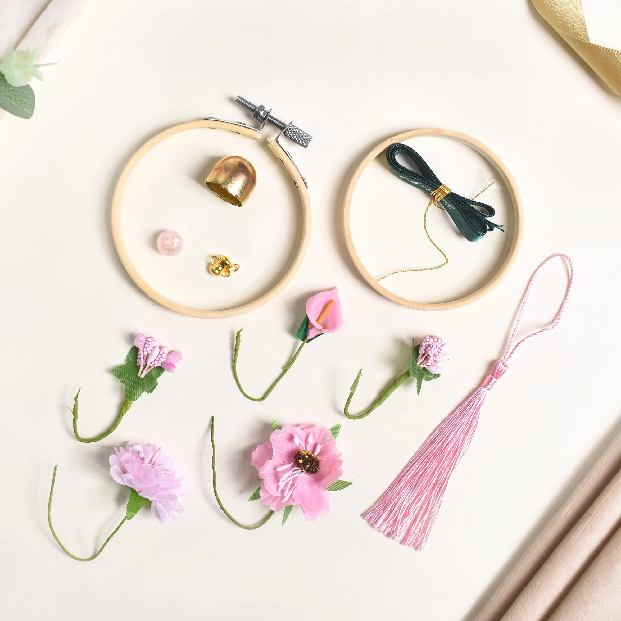 DIY Floral Swinging Car Ornament Pink - Image 6