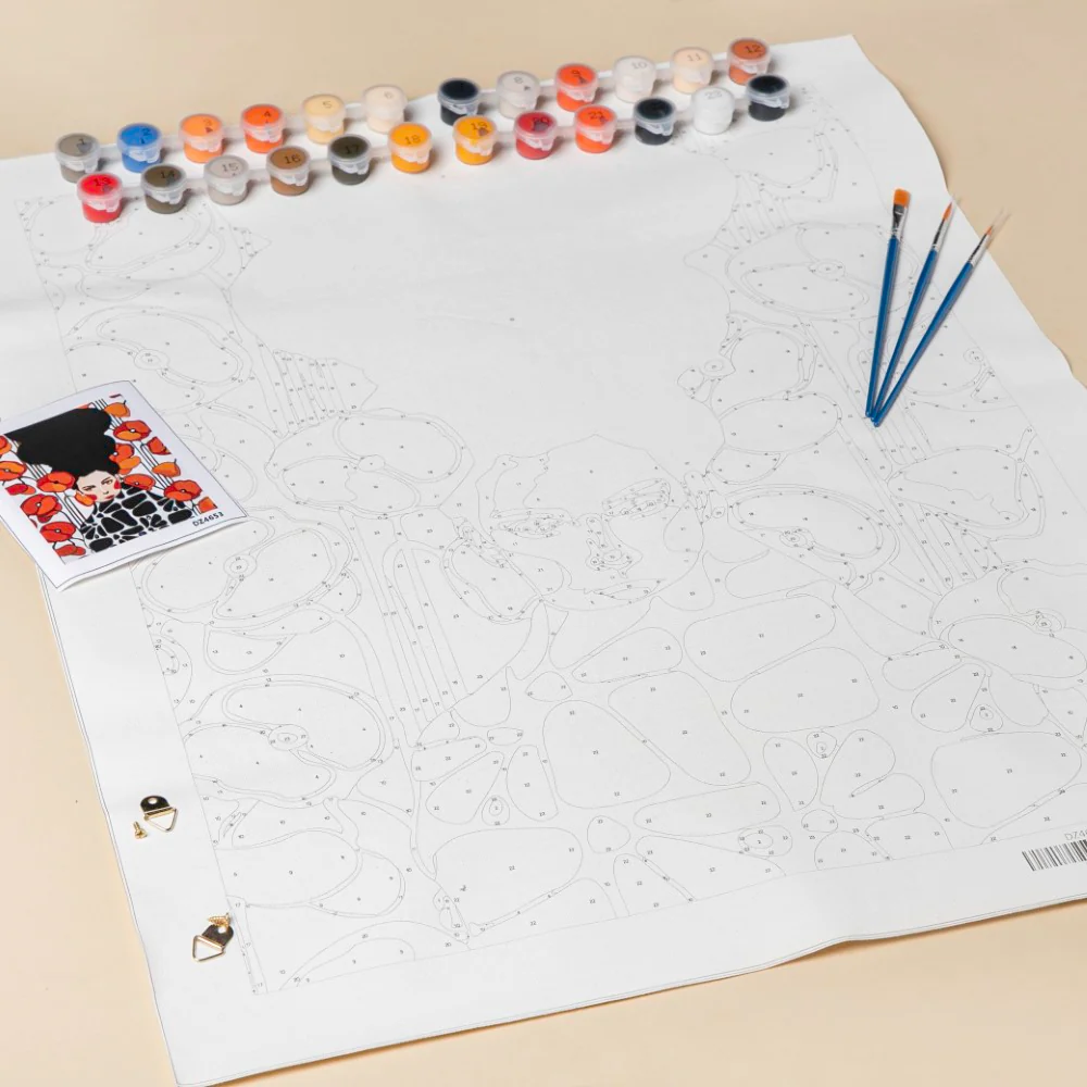 DIY Painting By Numbers Kit Girl With Poppy - Image 6