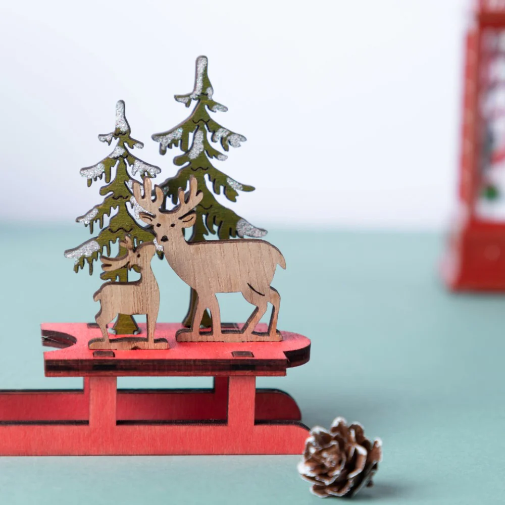 DIY Reindeer Sleigh Wooden Ornament - Image 4