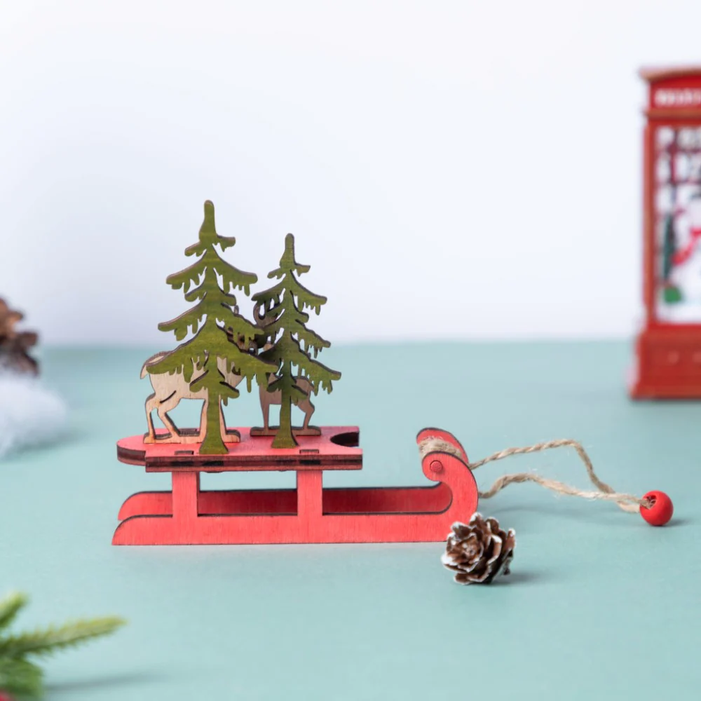 DIY Reindeer Sleigh Wooden Ornament - Image 7