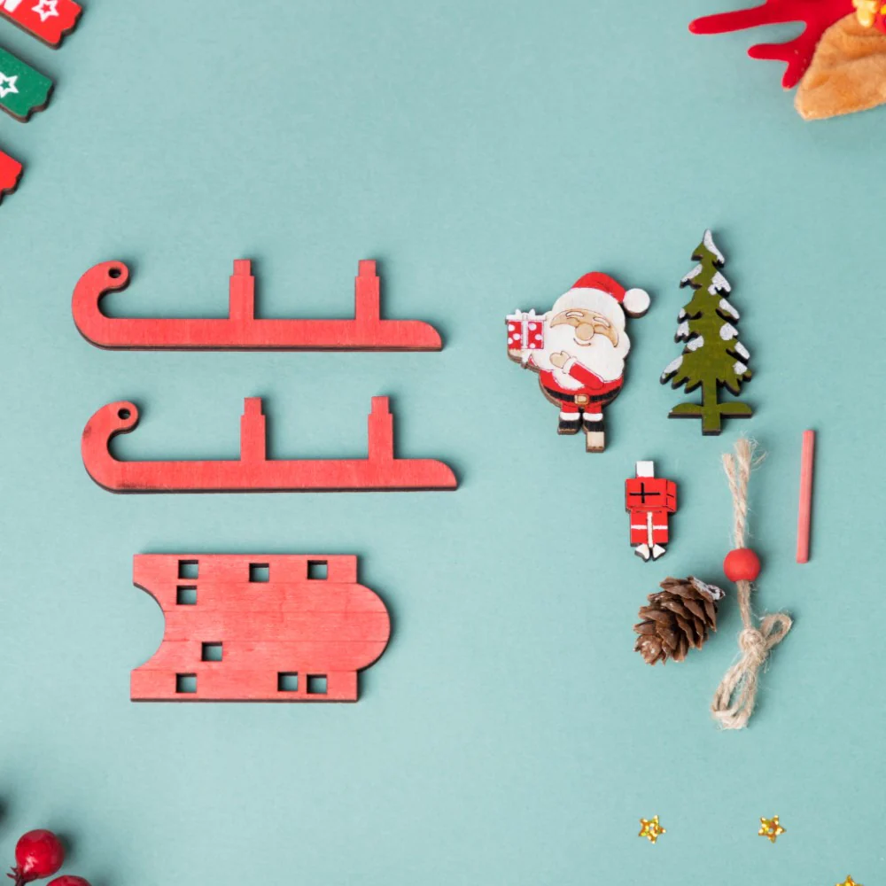DIY Santa Sleigh Wooden Ornament - Image 3
