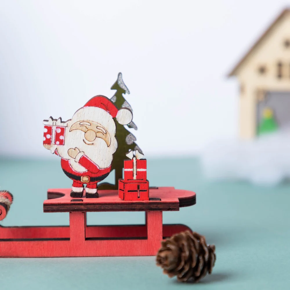 DIY Santa Sleigh Wooden Ornament - Image 4