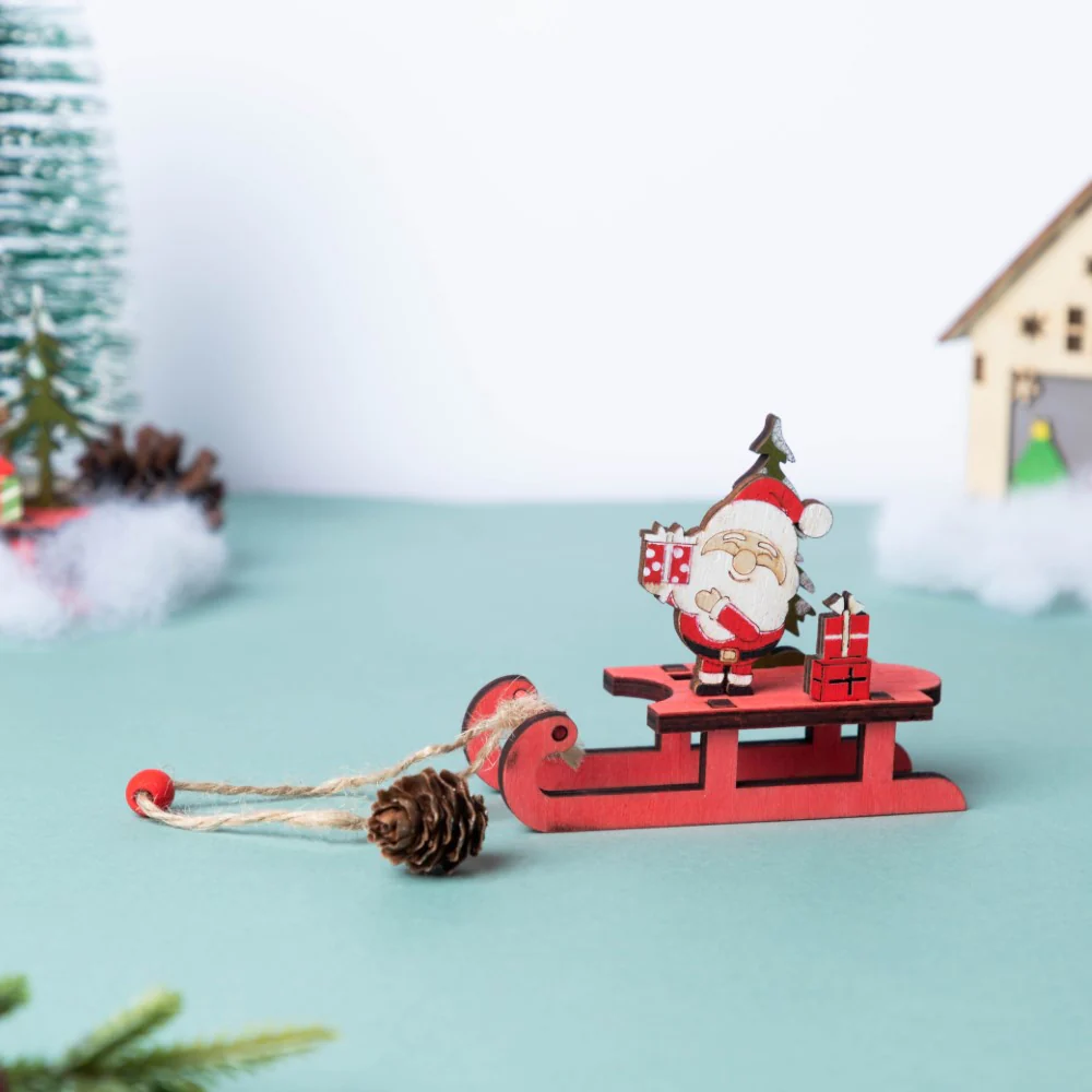 DIY Santa Sleigh Wooden Ornament - Image 5