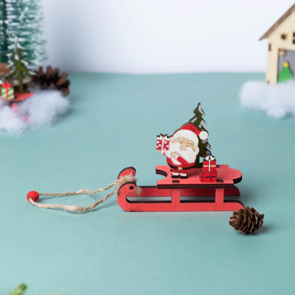 DIY Santa Sleigh Wooden Ornament - Image 7
