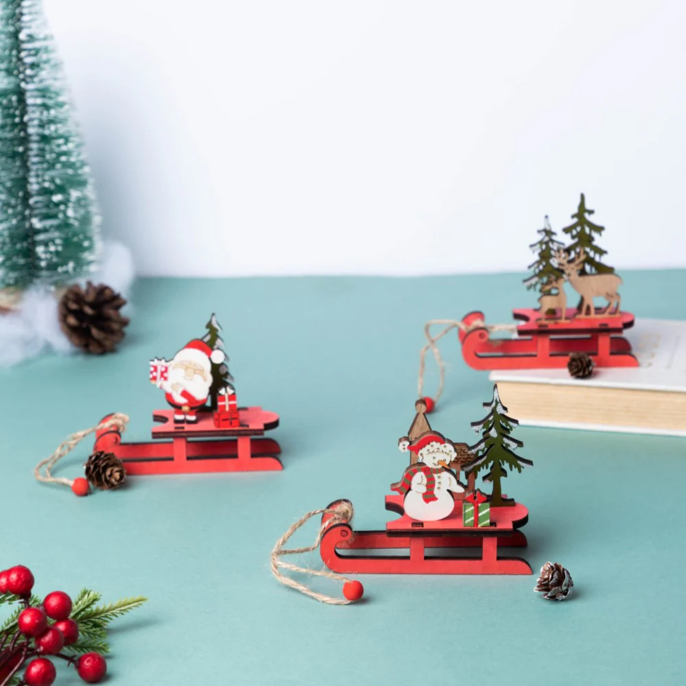 DIY Santa Sleigh Wooden Ornament - Image 8