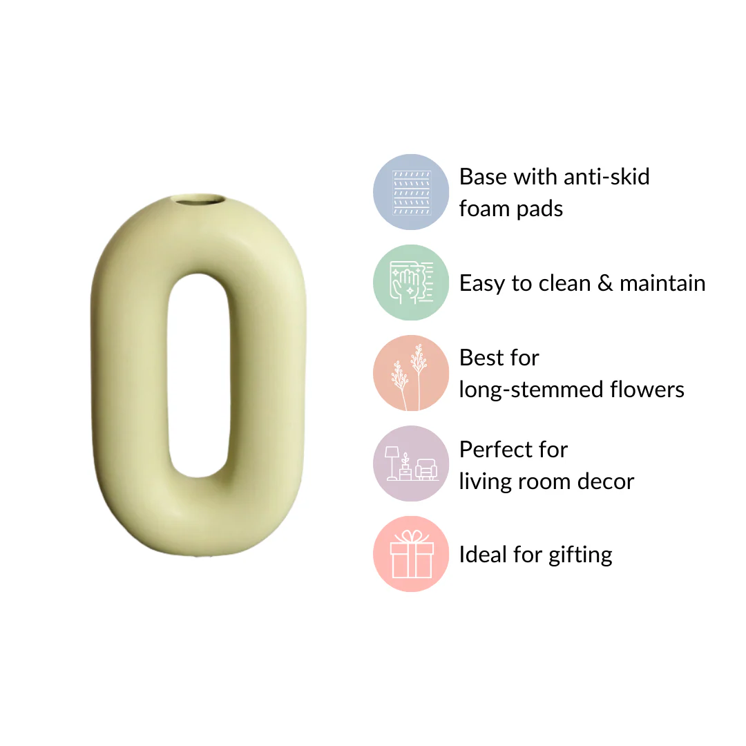 Donut Oval Vase Light Green - Image 5