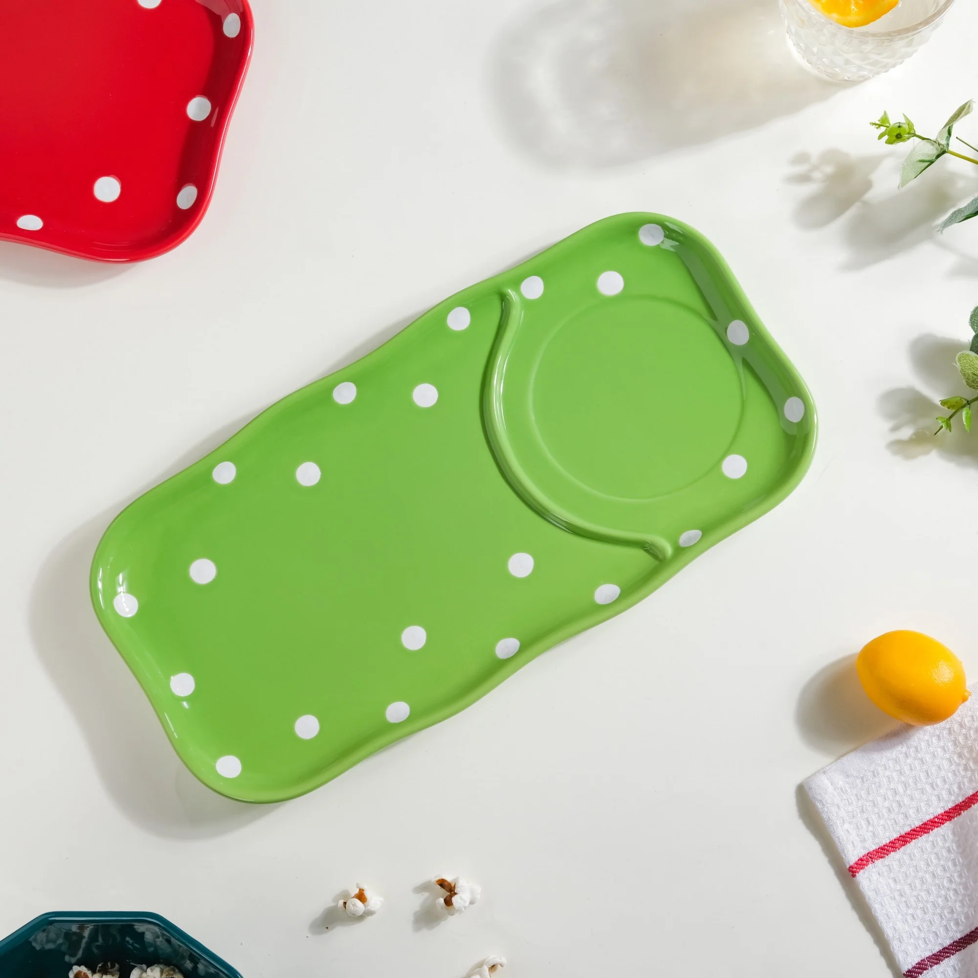 Dots Soup Plate Green - Image 6