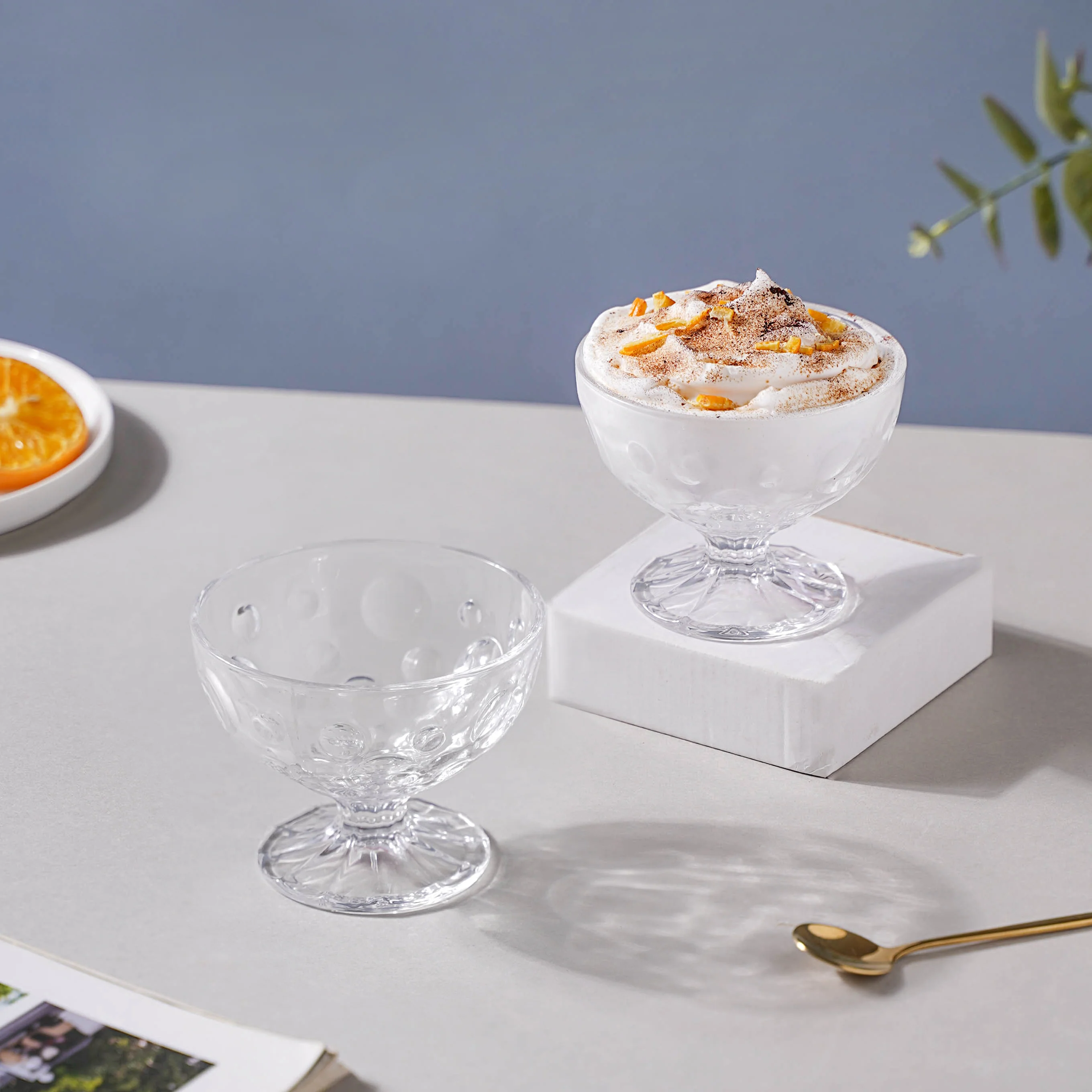 Dotty Glass Ice Cream Bowl Set of 2 - Image 4