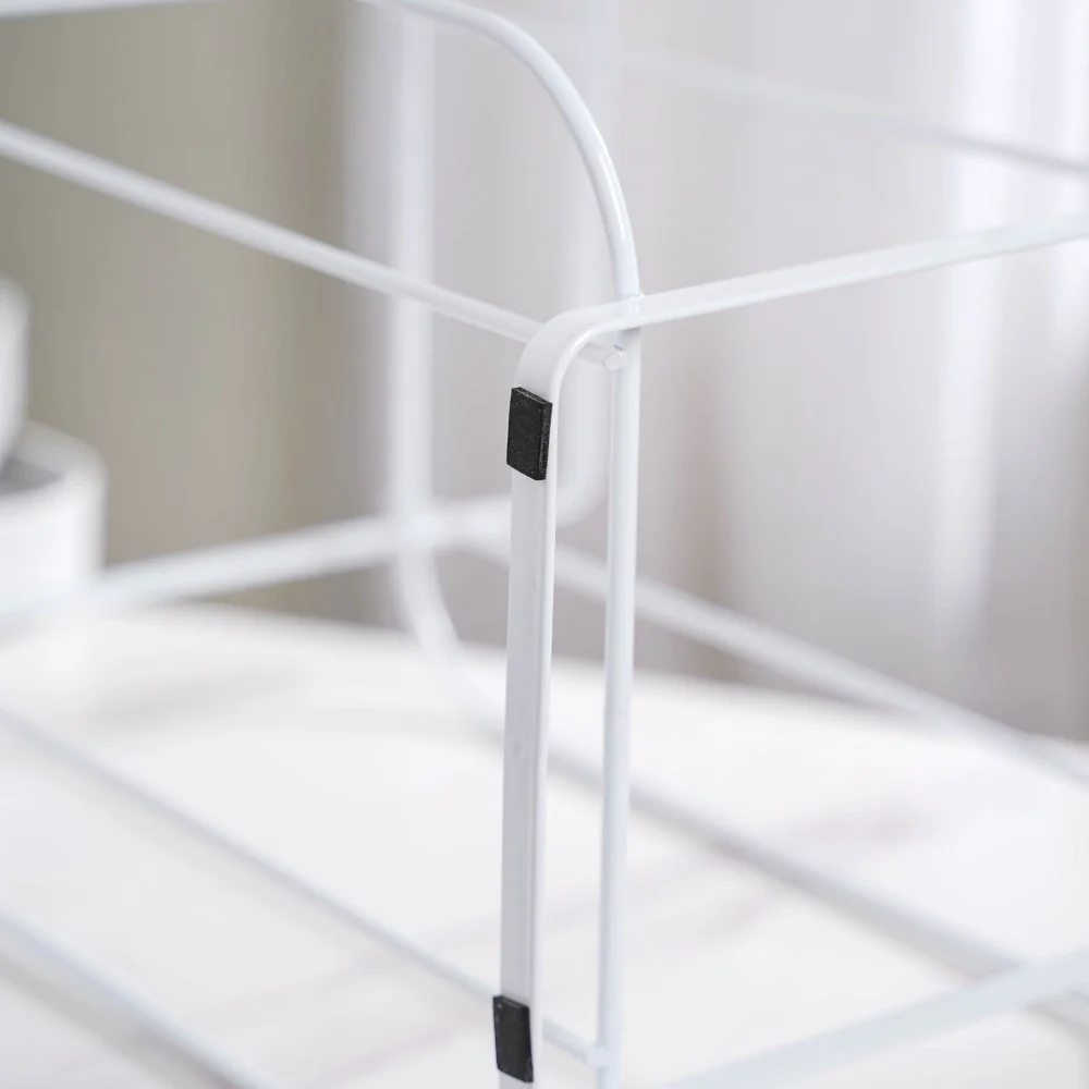 Double Decker Metal Organiser Rack White - Image 7