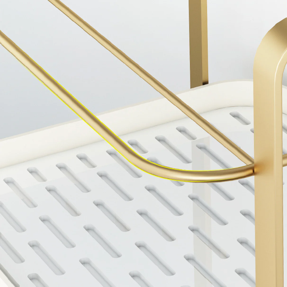 Double Decker Organiser Rack White Gold - Image 25
