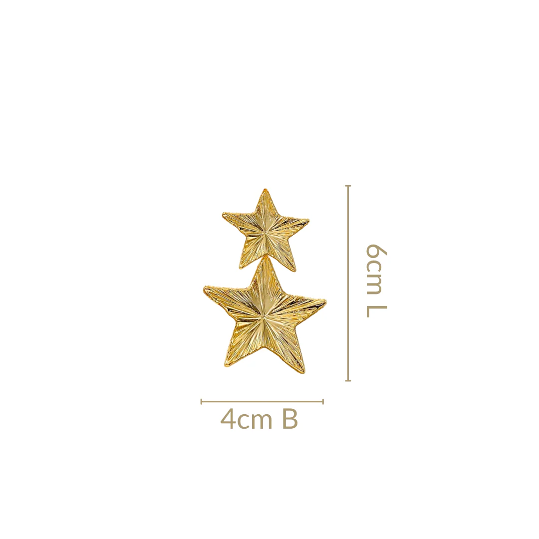Double Star Dangle Earrings - Image 3