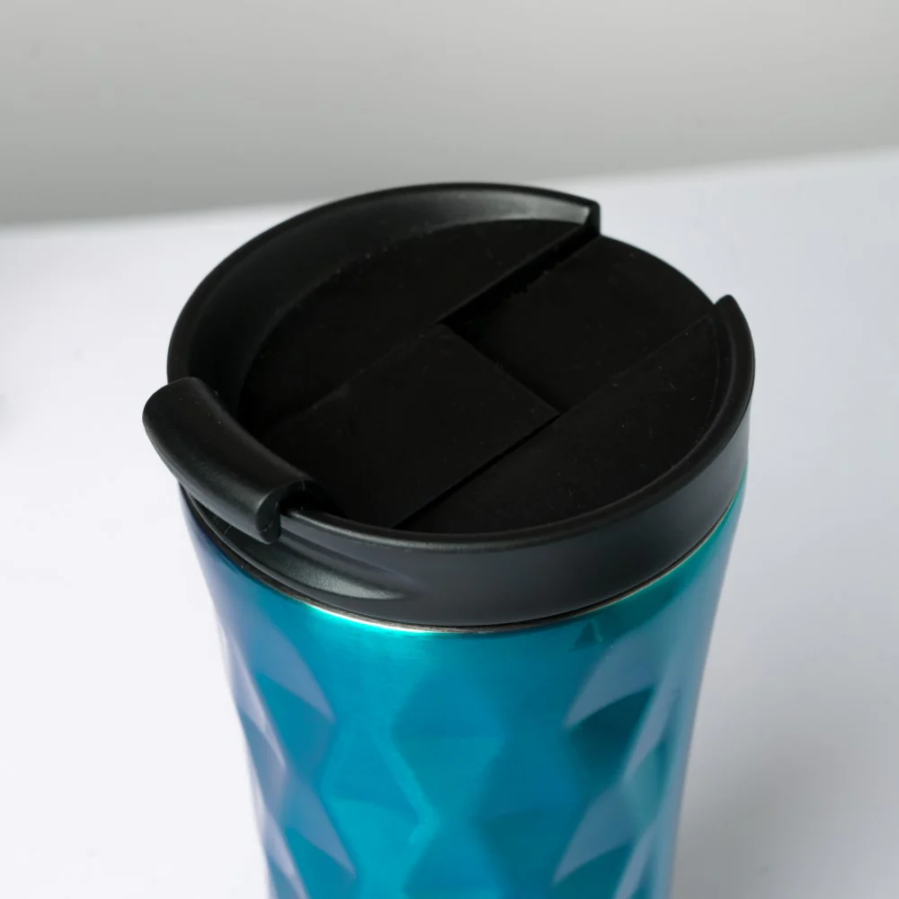 Double Walled Travel Tumbler Blue With Flip Lid 500ml - Image 6