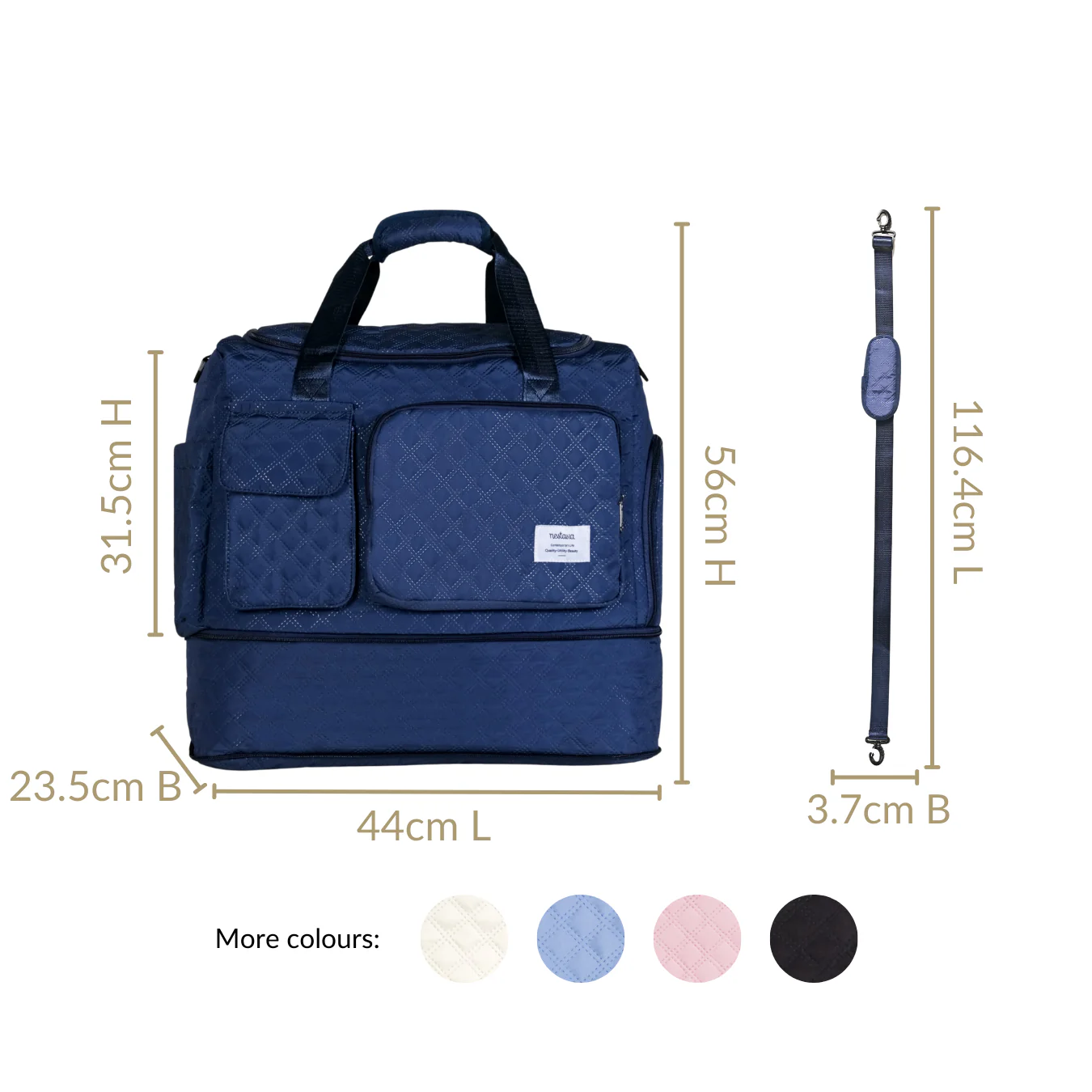 Dova Expandable Duffle Bag Dark Blue - Image 4