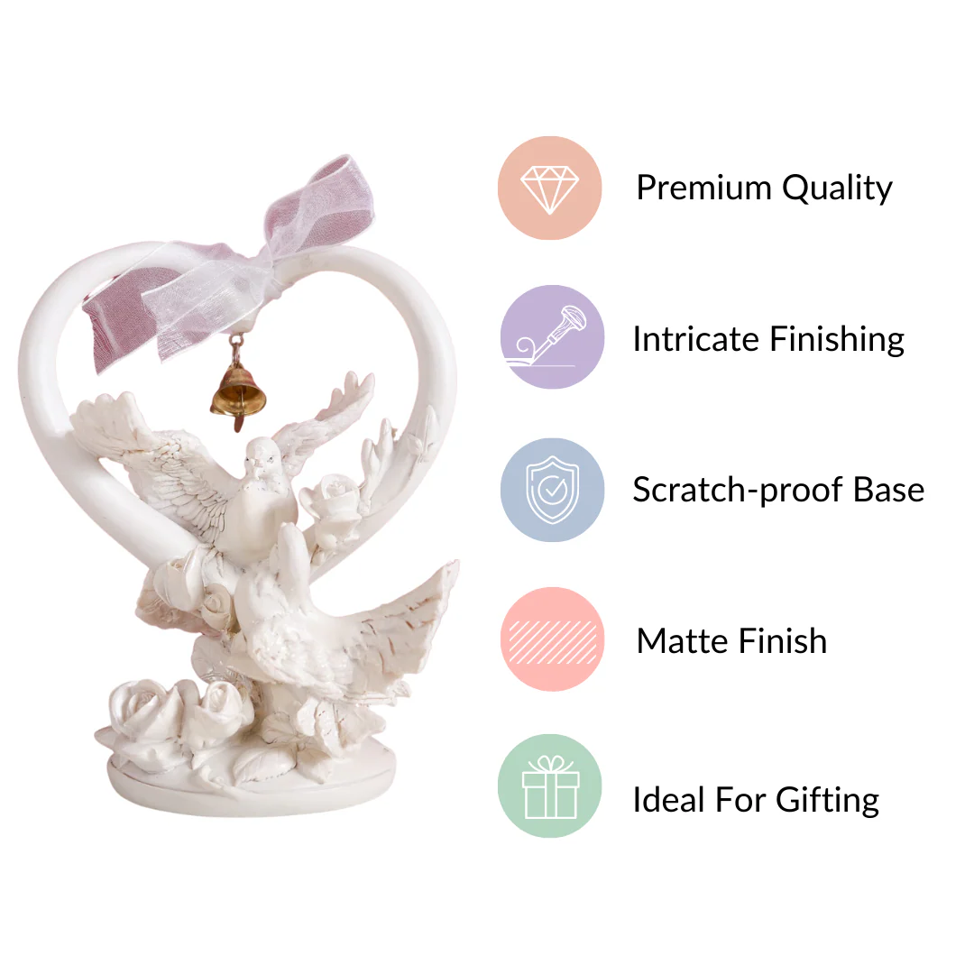 Doves Couple Showpiece Decor White - Image 10