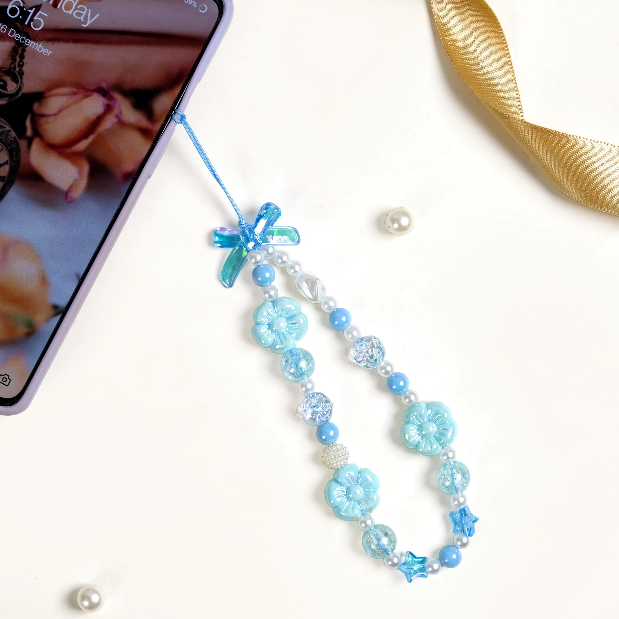 Dreamy Azure Cute Phone Lanyard - Image 3
