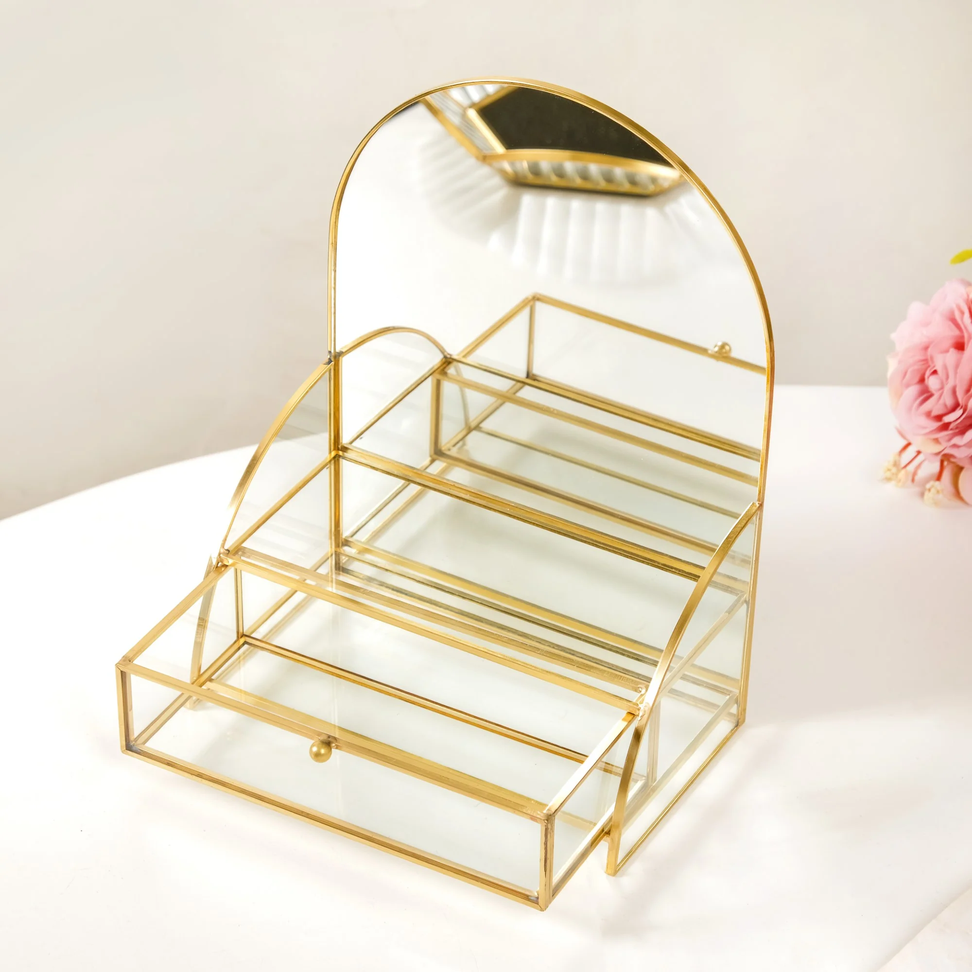 Dressing Table Mirror With Jewellery Box Drawer - Image 2