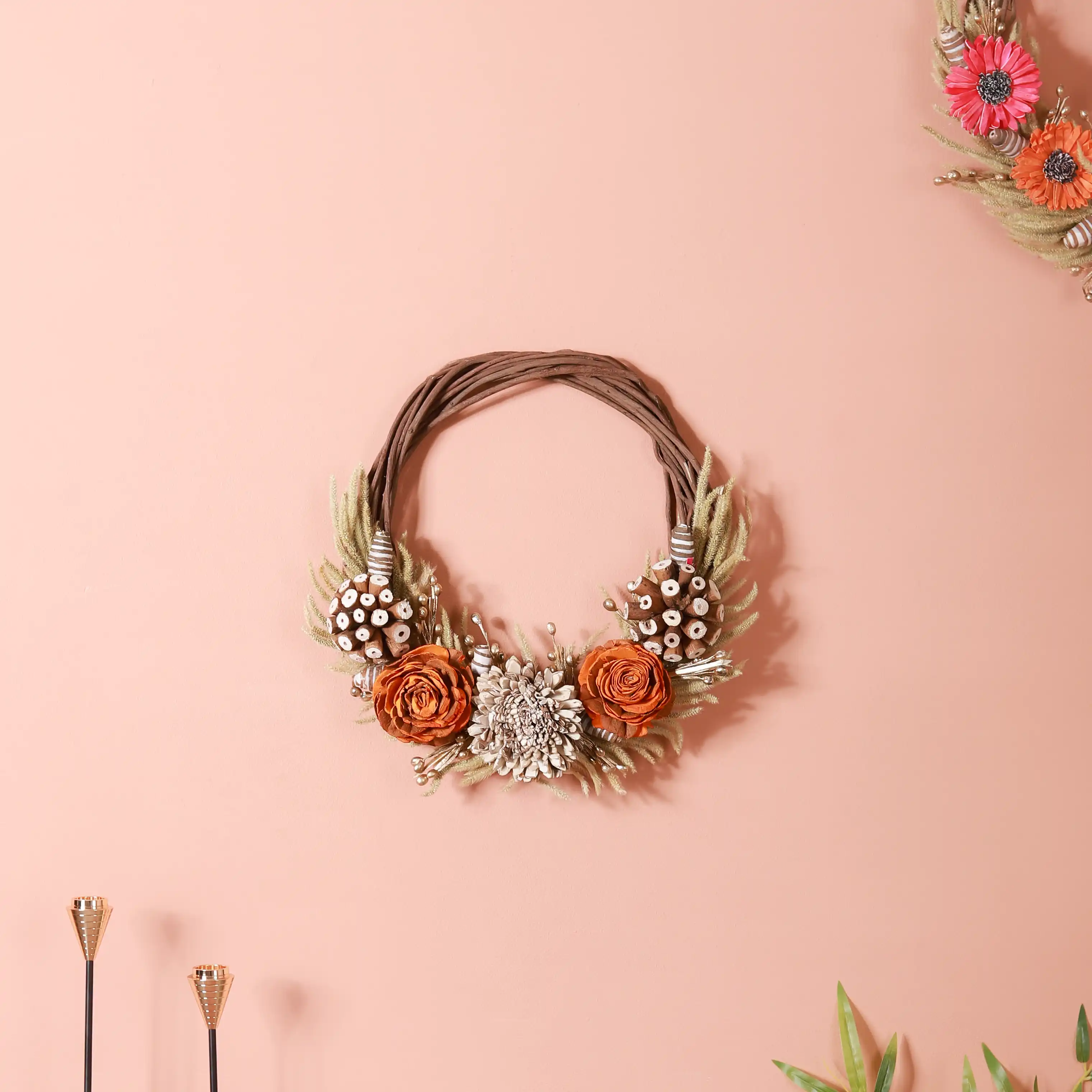 Dried Flower Wreath For Fall Decor - Image 3
