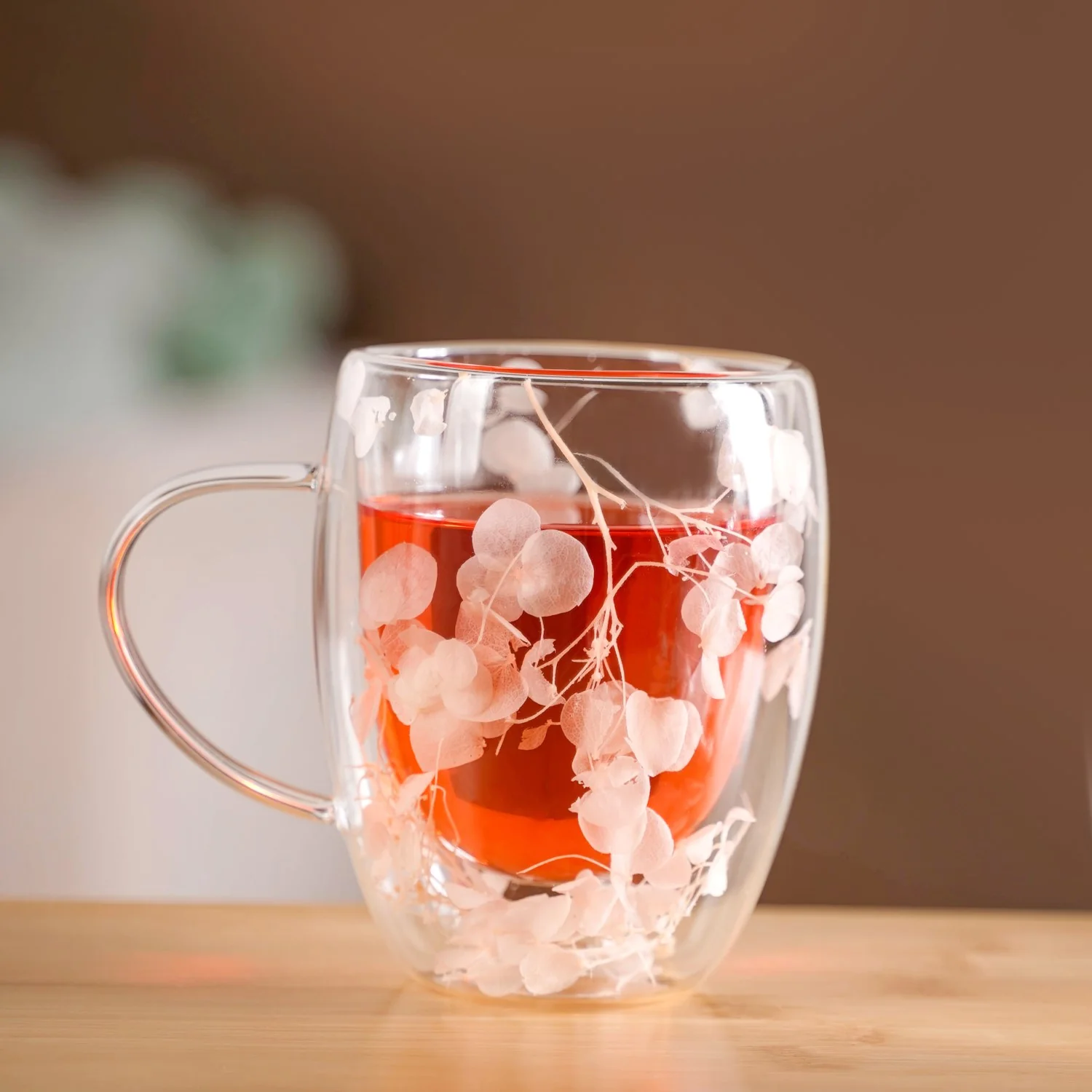 Dried Flowers Inside Double Glass Coffee Mug Set Of 2 350ml - Image 8