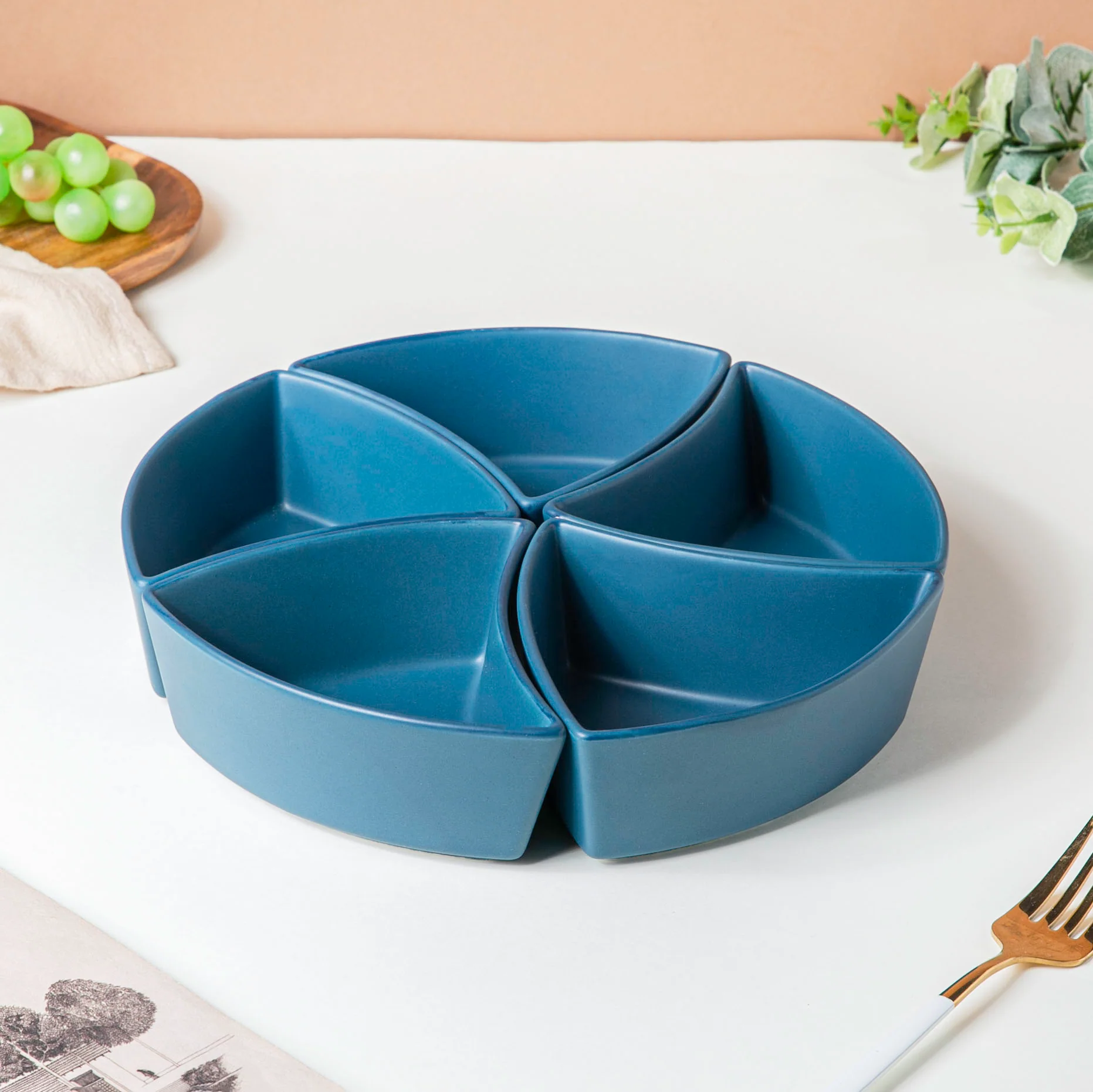 Dry Fruit Bowl Blue Set Of 5 200 ml - Image 3