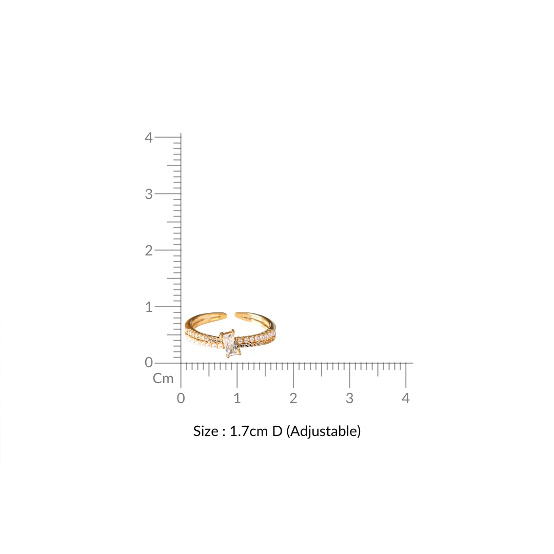 Dual Essence Gold Baguette Solitaire Ring - Image 3